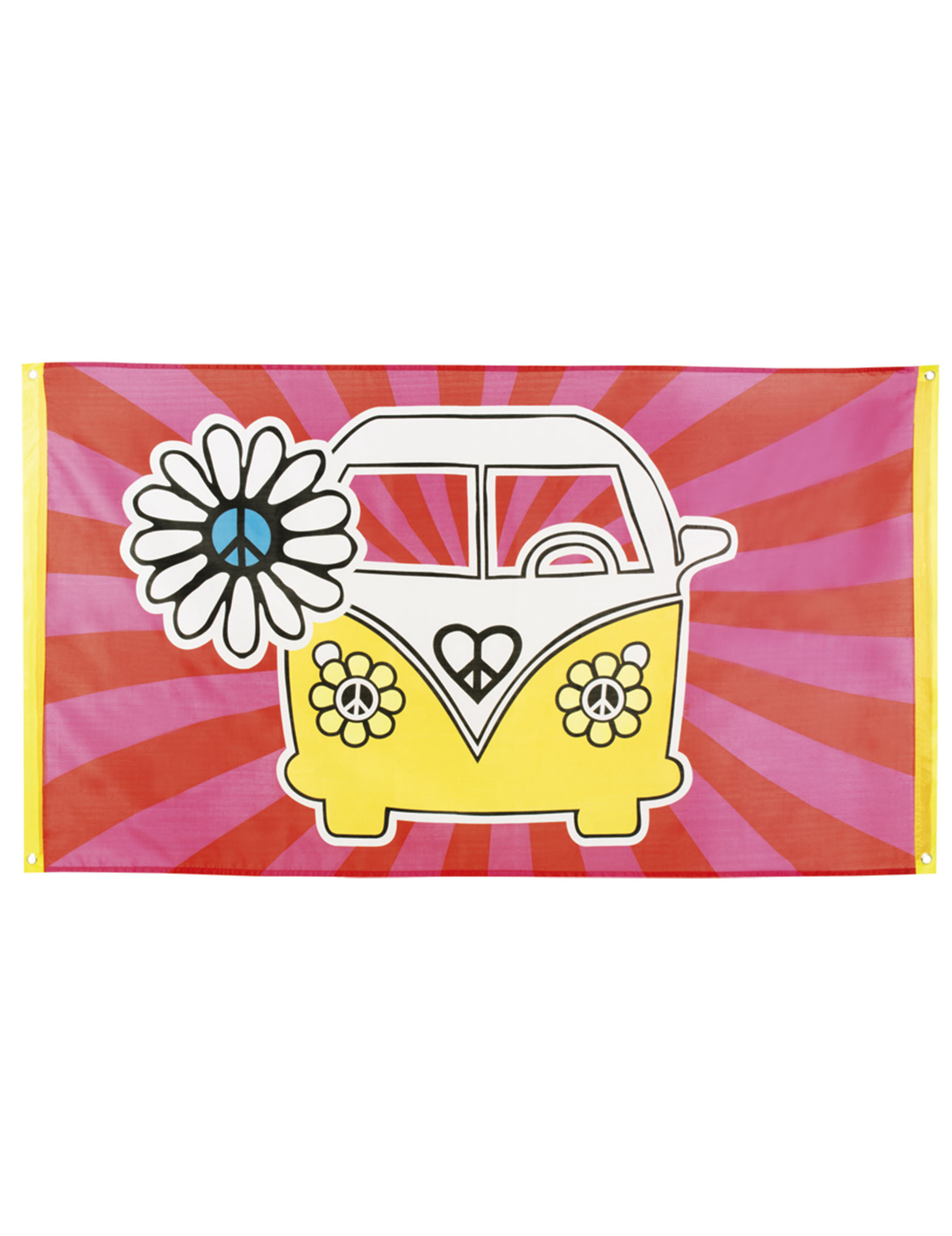 Drapeau Hippie Flower Power 90 x 150 cm