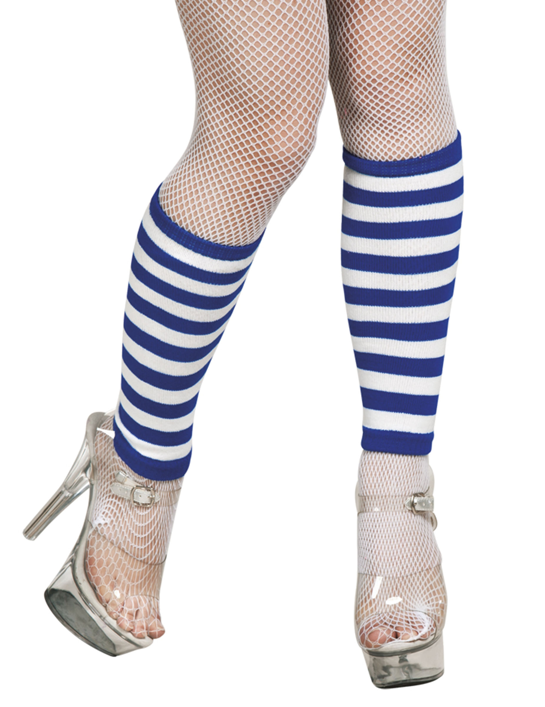 Jambières rayées bleues et blanches adulte