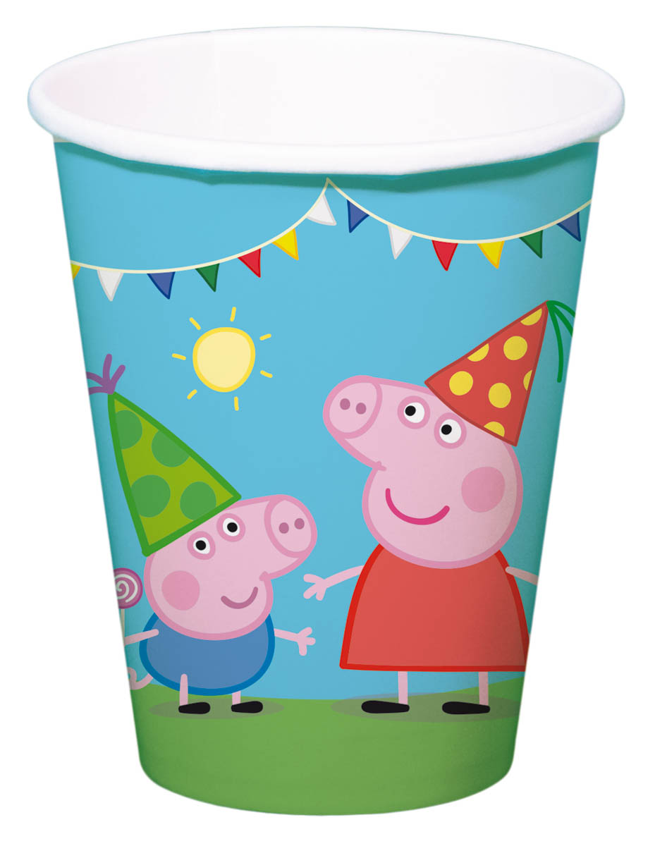 8 Gobelets en carton Peppa Pig 250 ml
