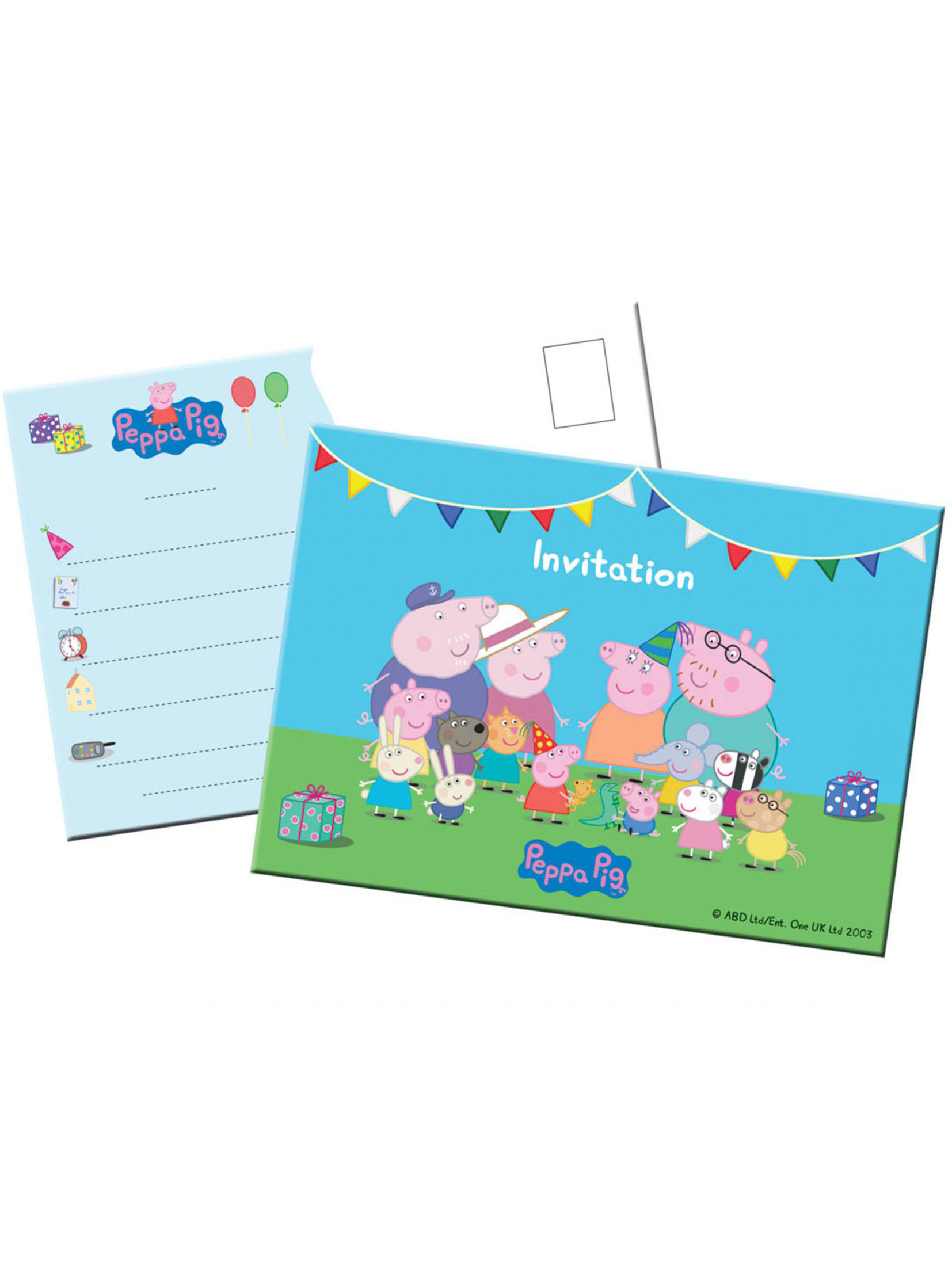 8 Cartes d'invitation Peppa Pig