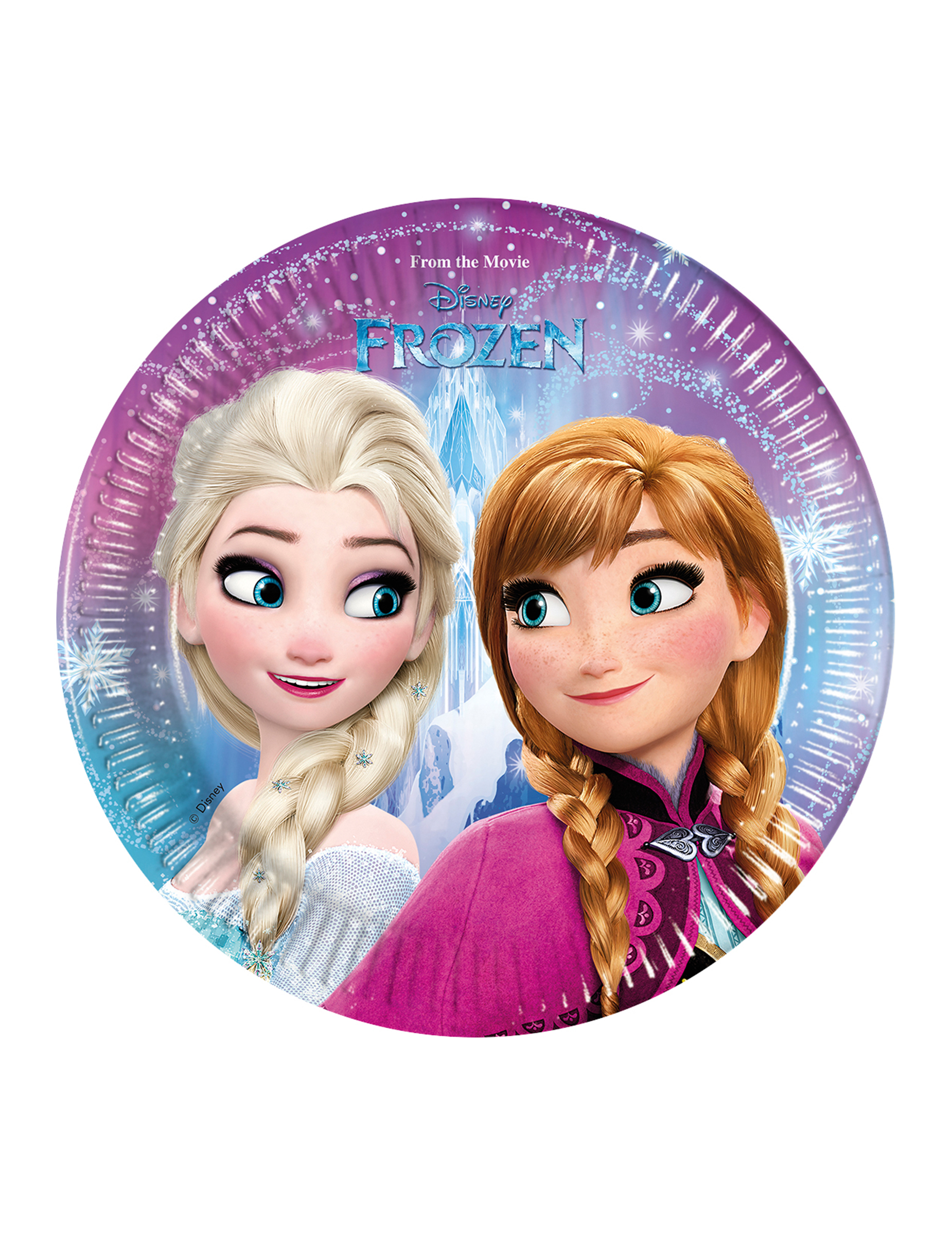 8 Petites assiettes en carton La Reine des Neiges Flocons 19.5 cm