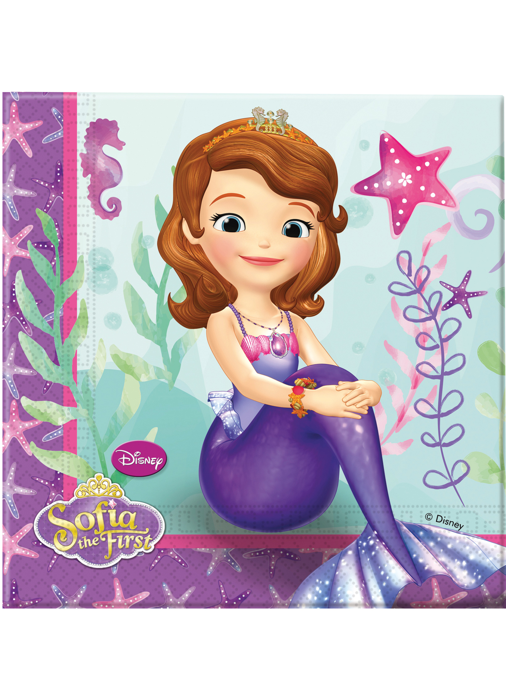 20 Serviettes en papier Princesse Sofia 33 cm