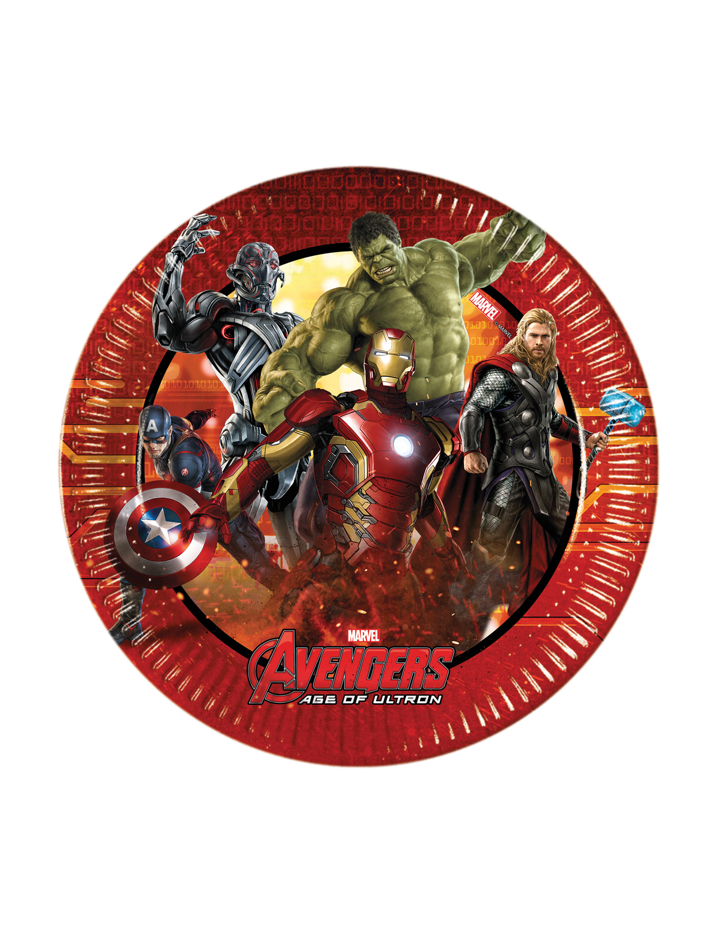 8 Petites assiettes en carton Avengers l'Ère d'Ultron 19.5 cm
