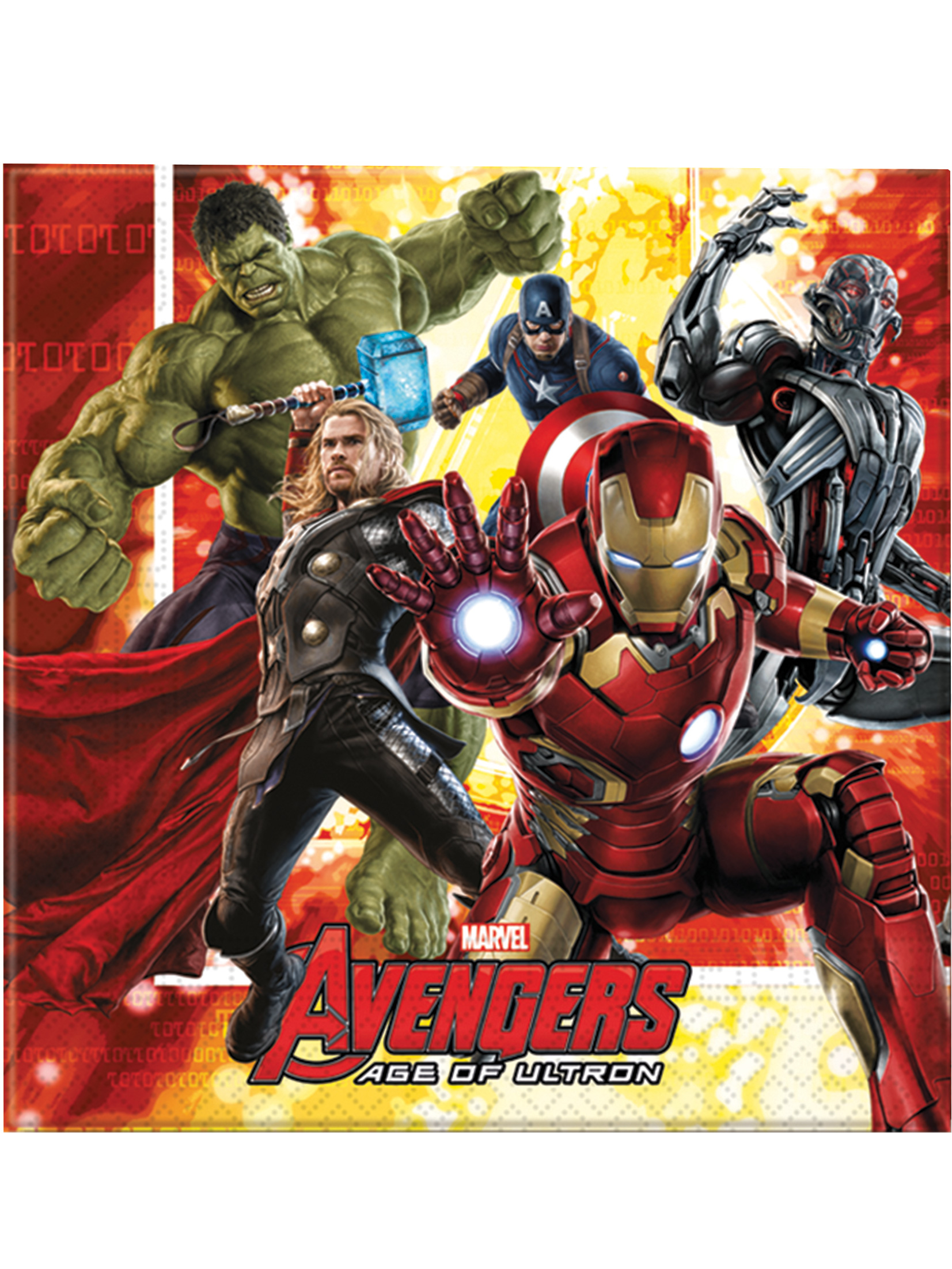 20 Serviettes en papier Avengers L'âge d'Ultron 33 cm