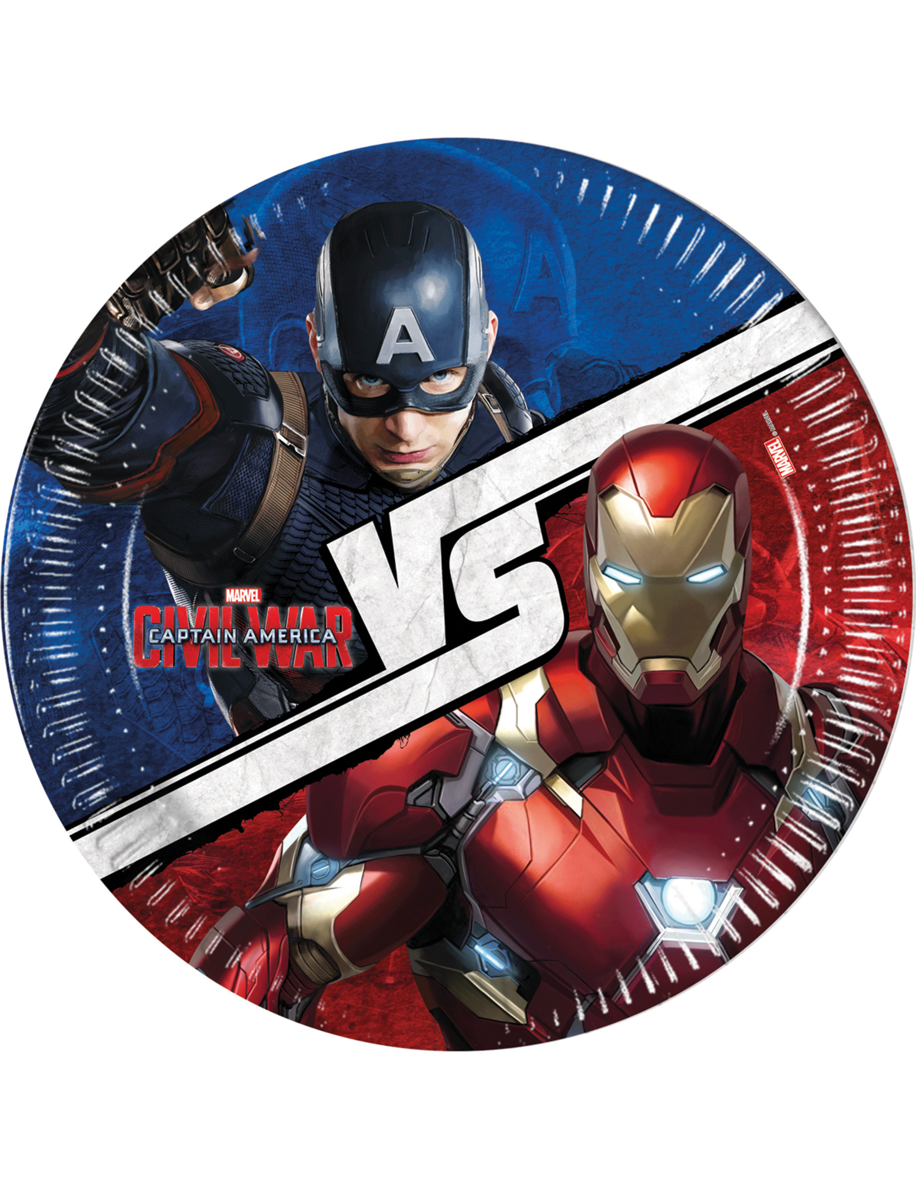 8 Assiettes en carton Captain America Civil War 23 cm