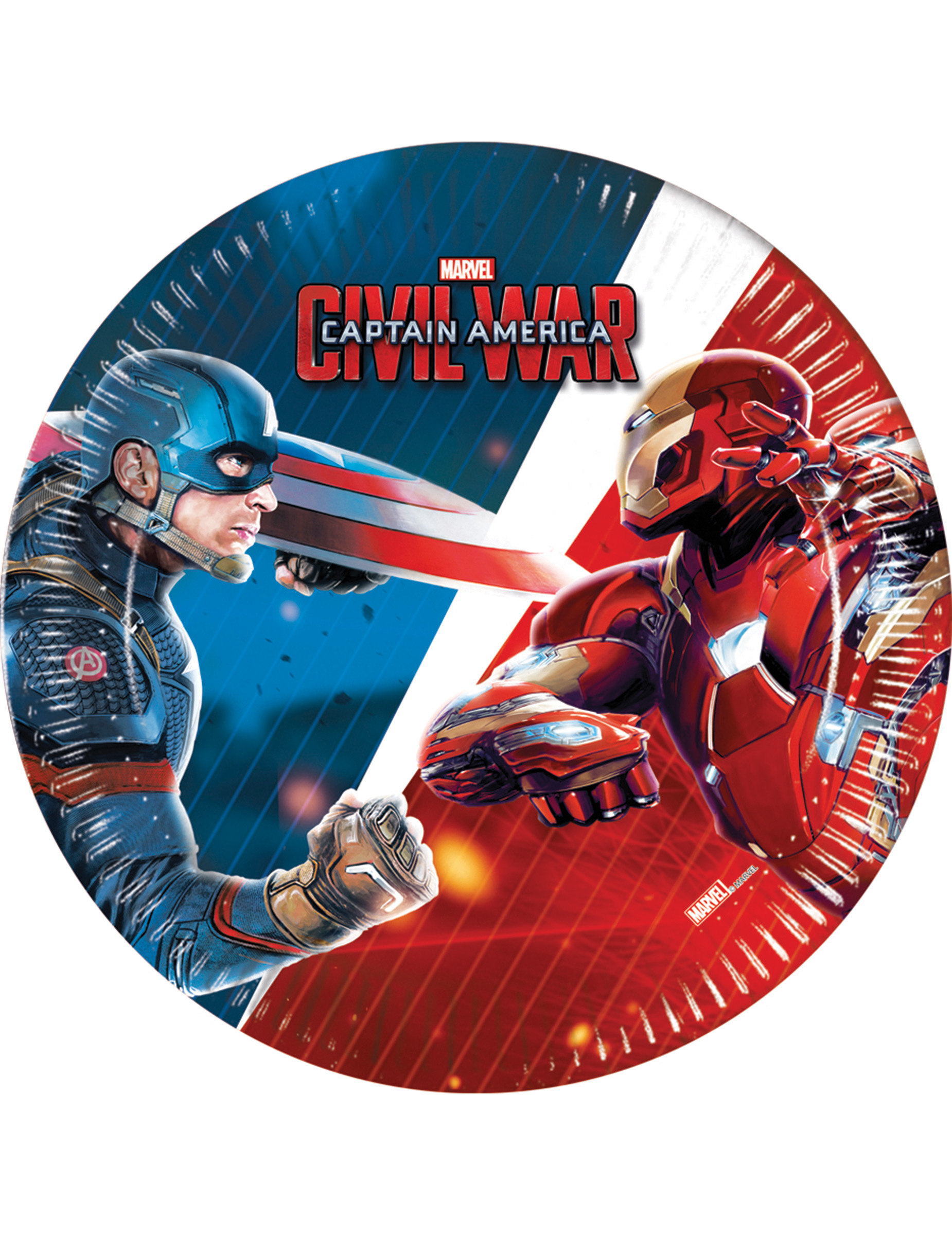 8 Petites Assiettes en carton Captain America Civil War