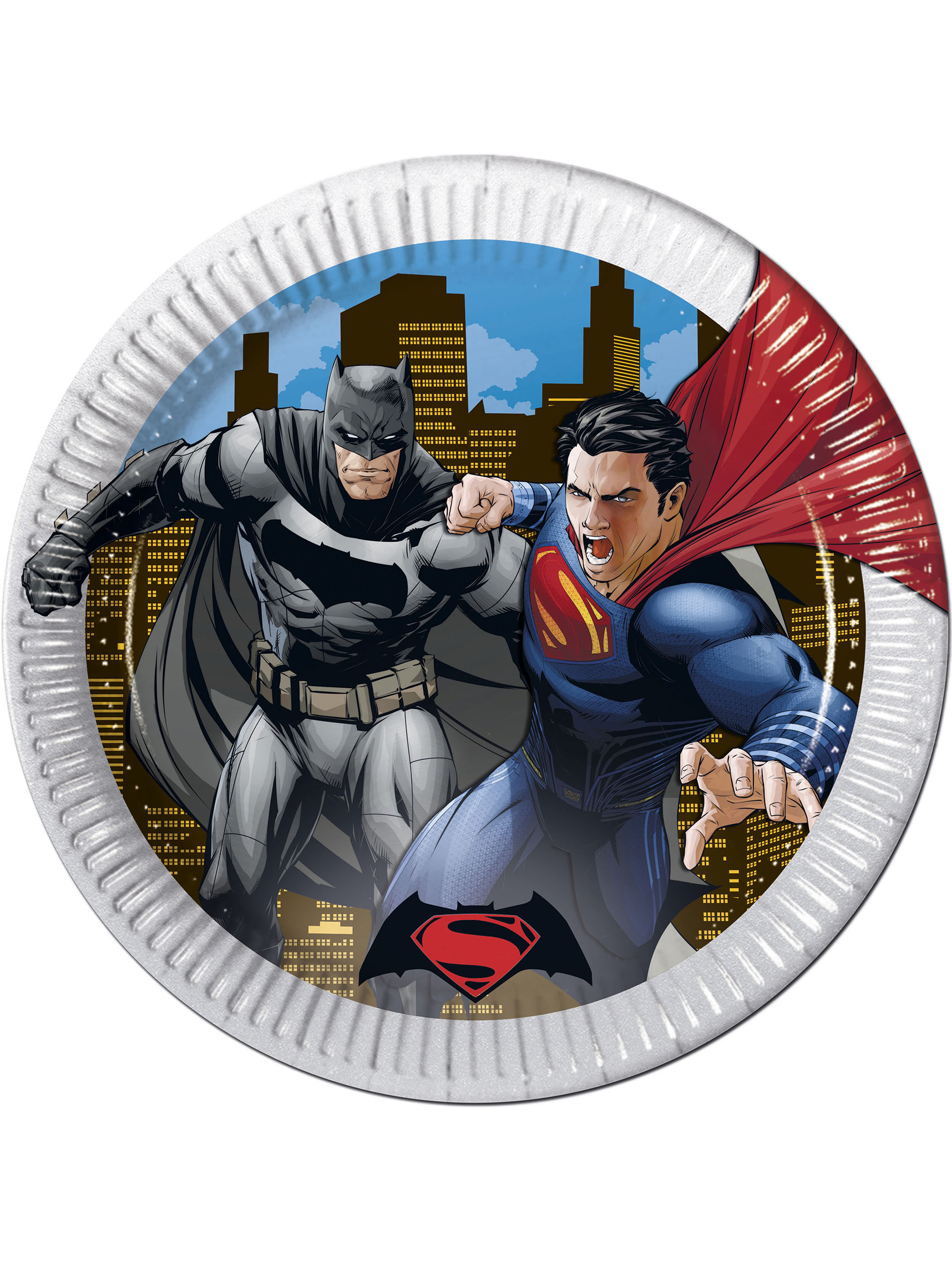8 Assiettes en carton Batman vs Superman 23 cm