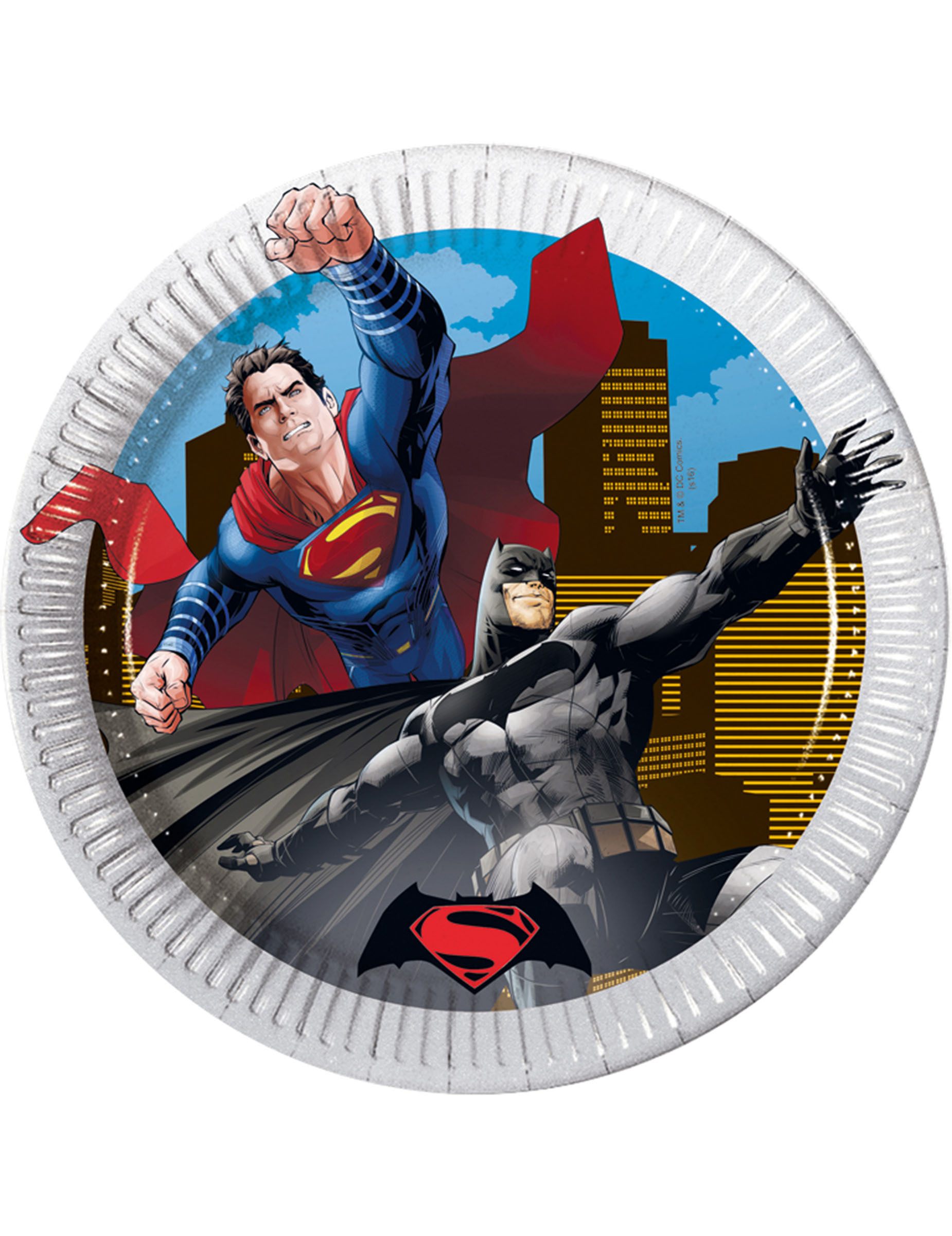 8 Petites assiettes en carton Batman vs Superman 19.5 cm