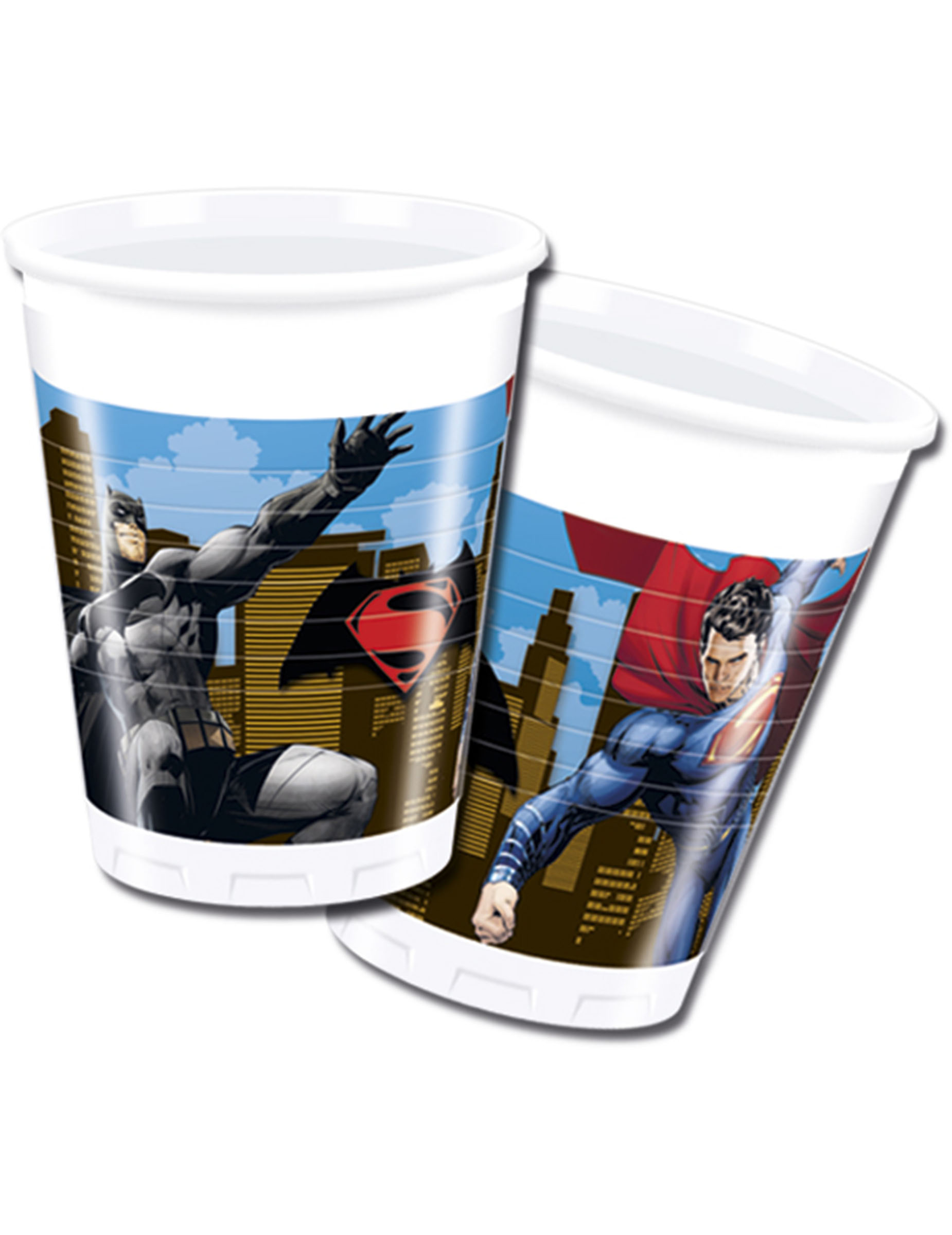 8 Gobelets en plastique Batman vs Superman 200 ml