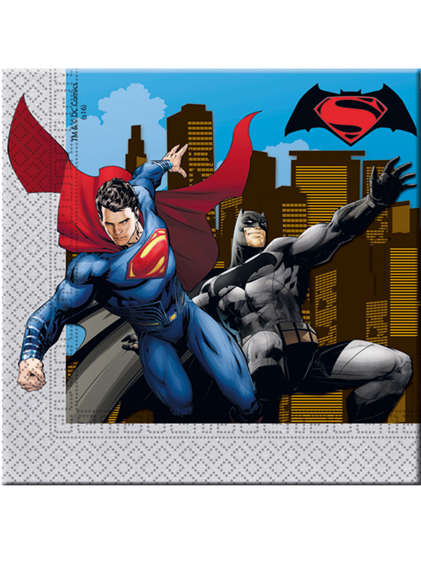 20 Serviettes en papier Batman vs Superman 33 x 33 cm