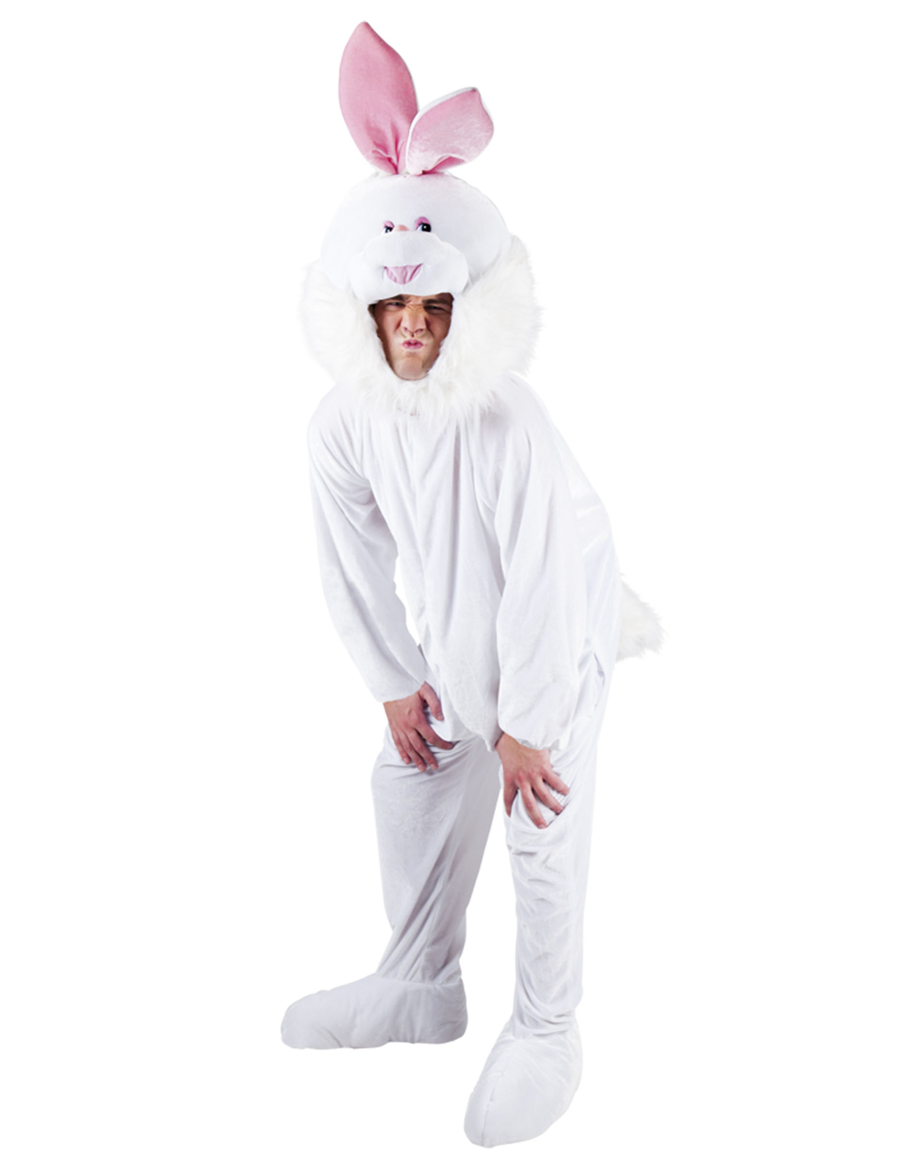 Déguisement lapin blanc mascotte adulte