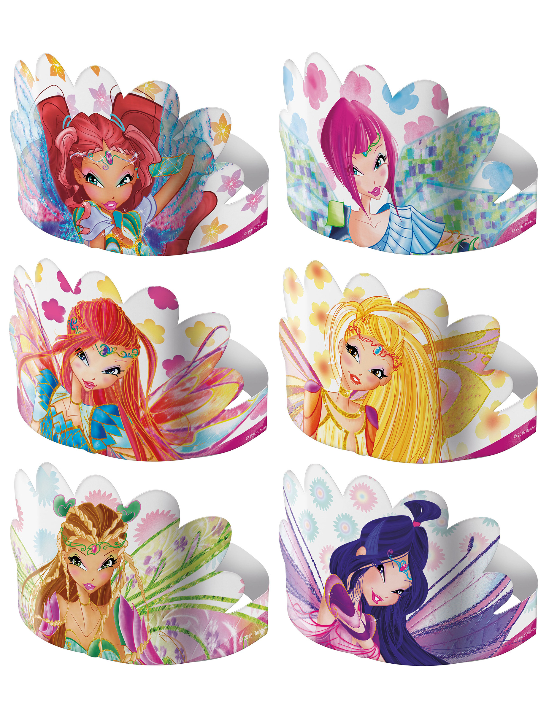 6 Diadèmes en carton Winx Club