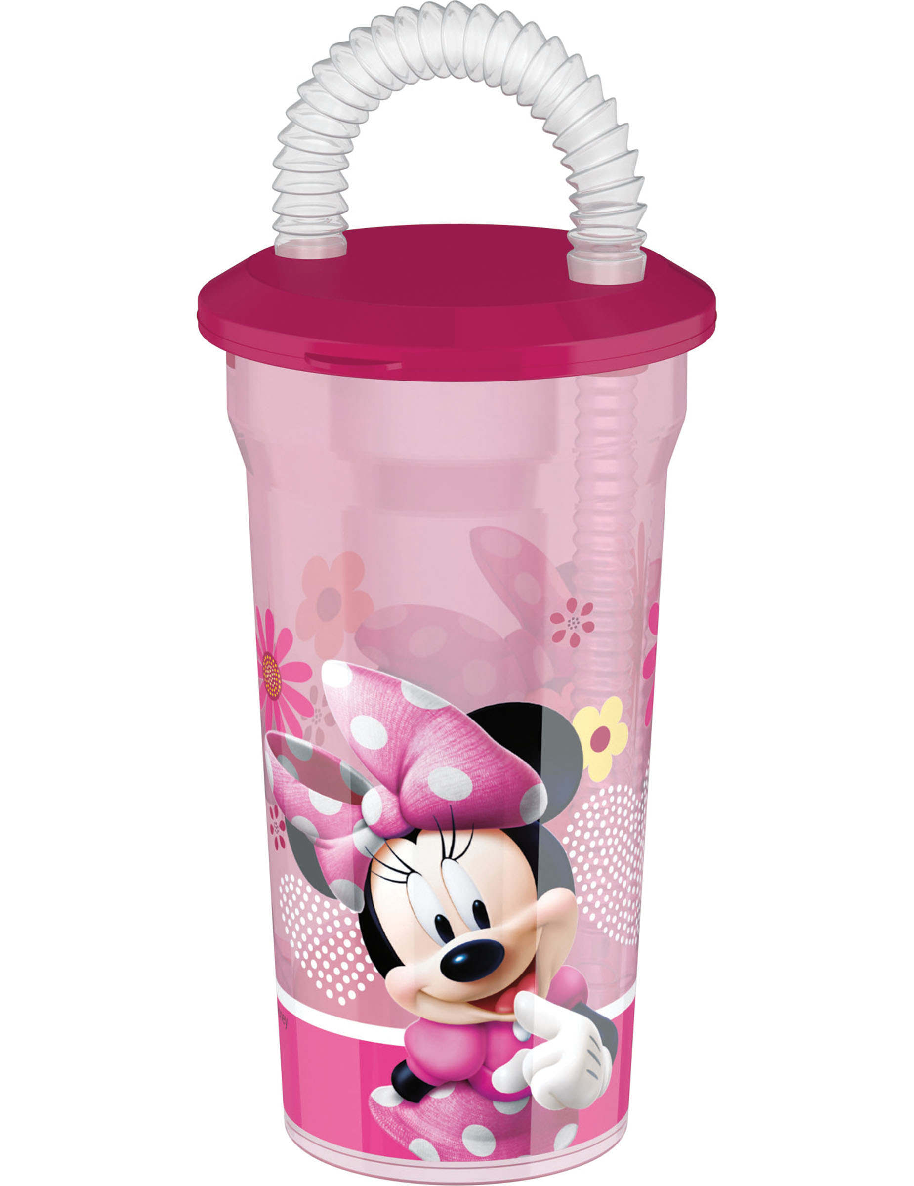 Verre/gourde en plastique avec paille Minnie