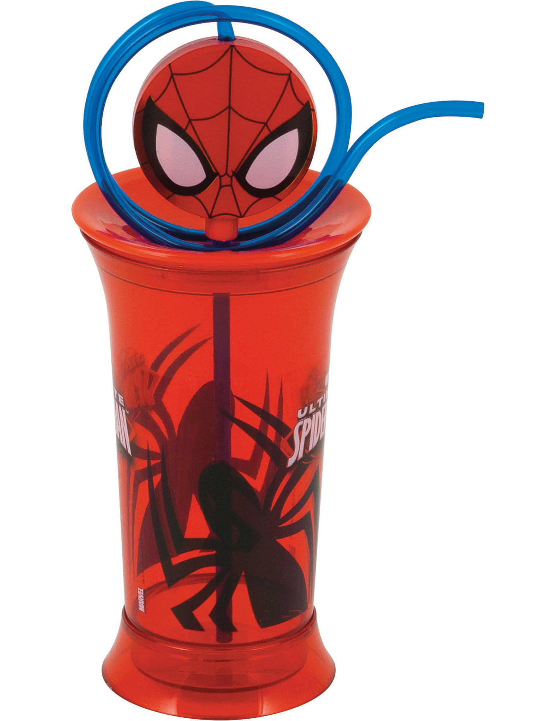 Verre en plastique avec paille Spiderman