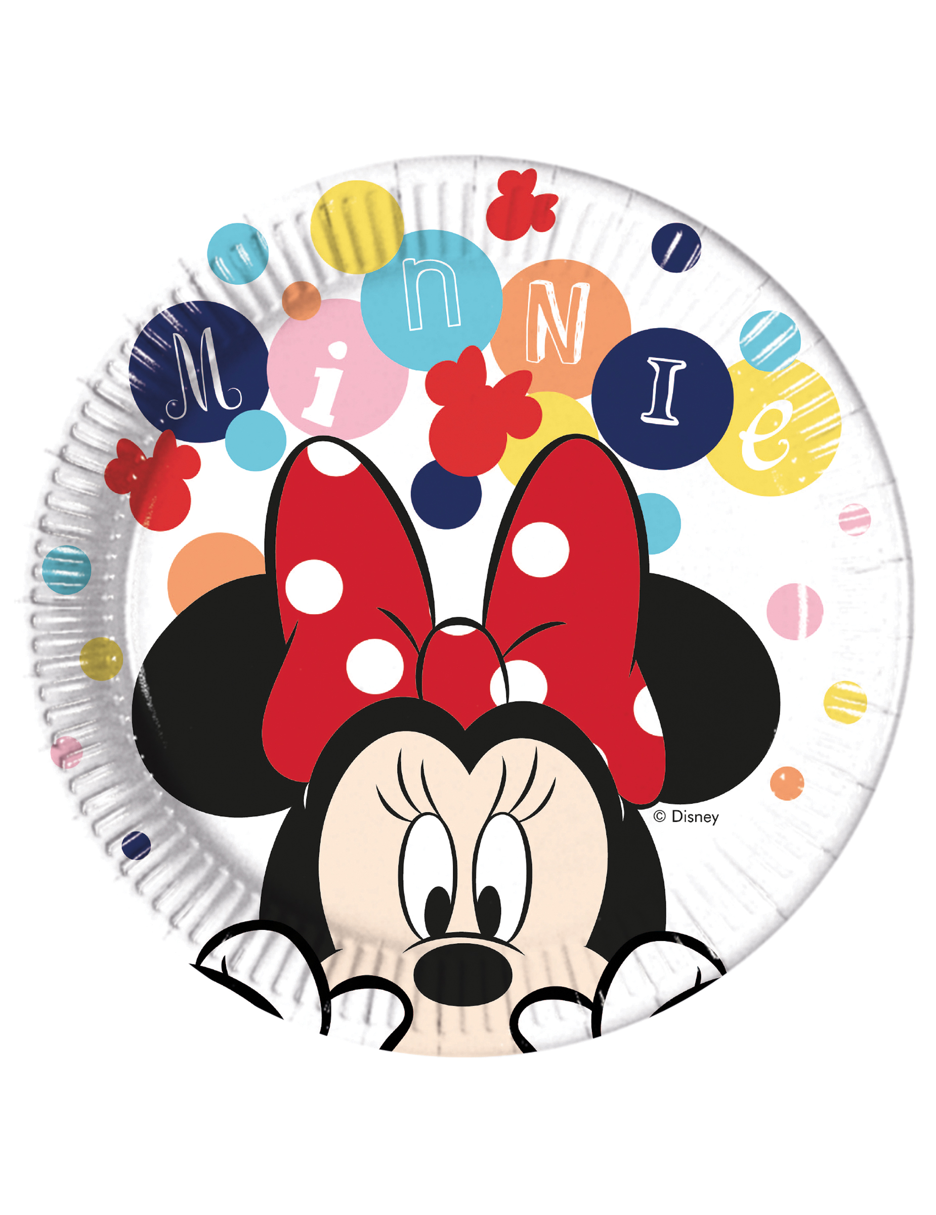 8 Assiettes en carton Minnie 23 cm