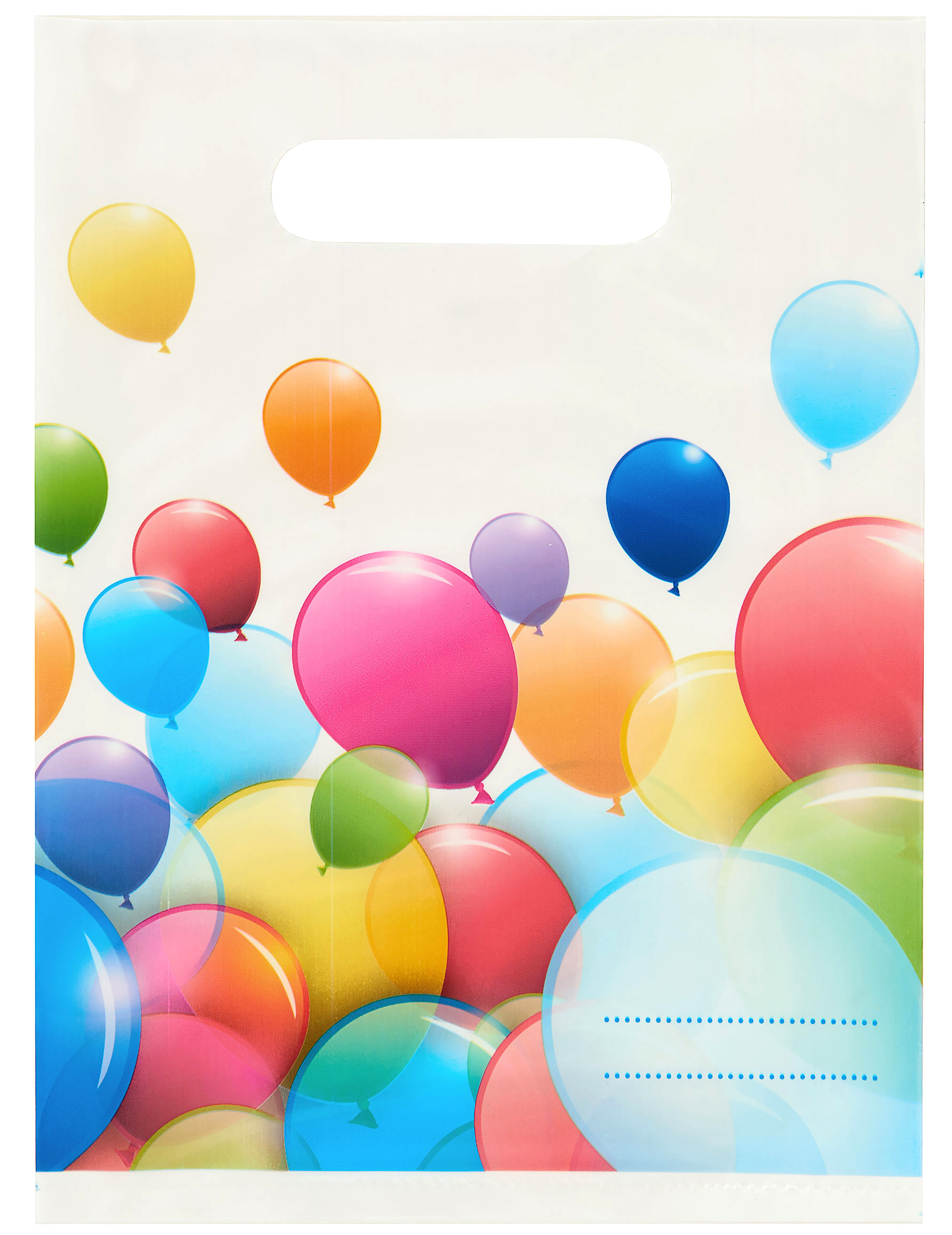 6 Sacs cadeaux ballons volants 16,5 x 23 cm