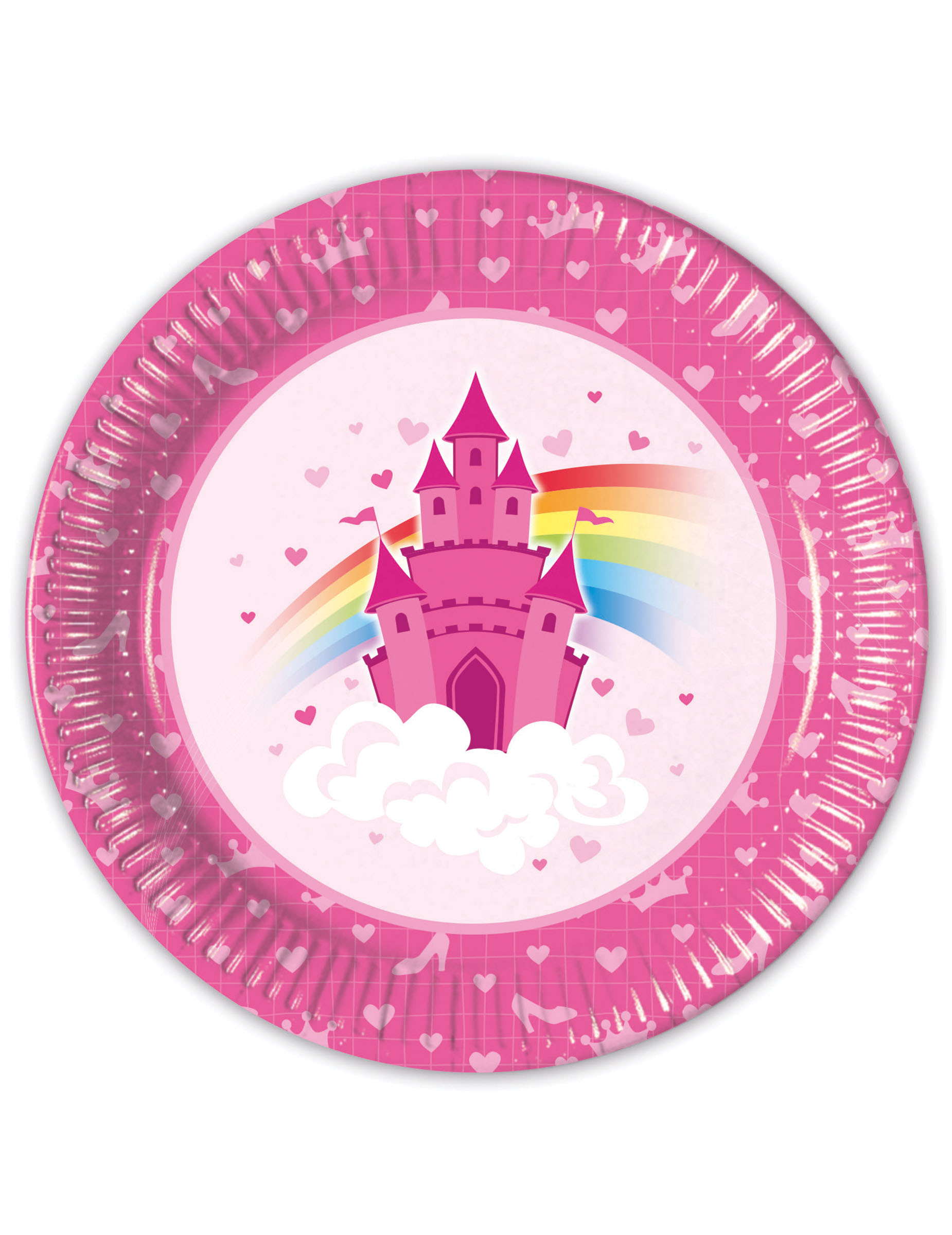 8 Assiettes en carton Château de princesse