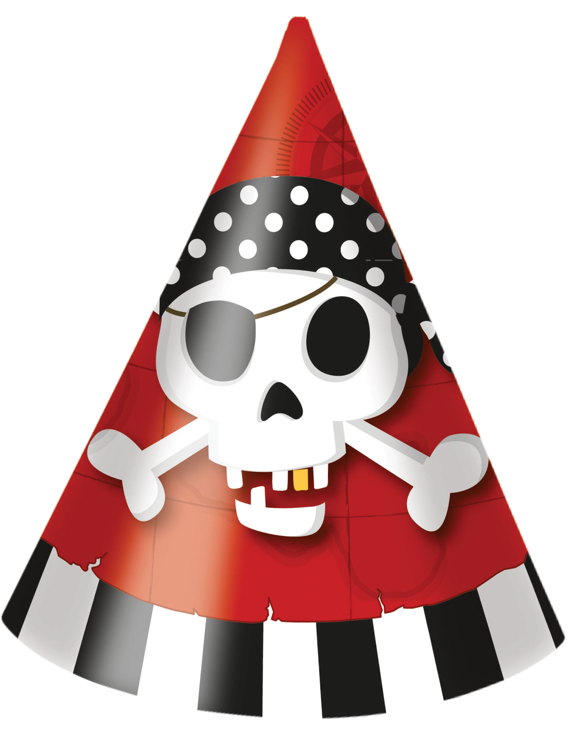 6 Chapeaux de fête carton Carte au trésor Pirate