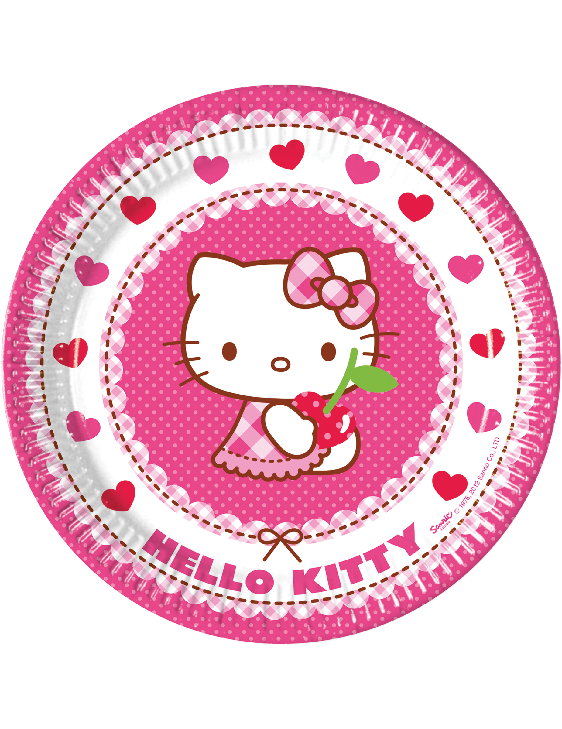 8 Assiettes en carton Hello Kitty 23 cm