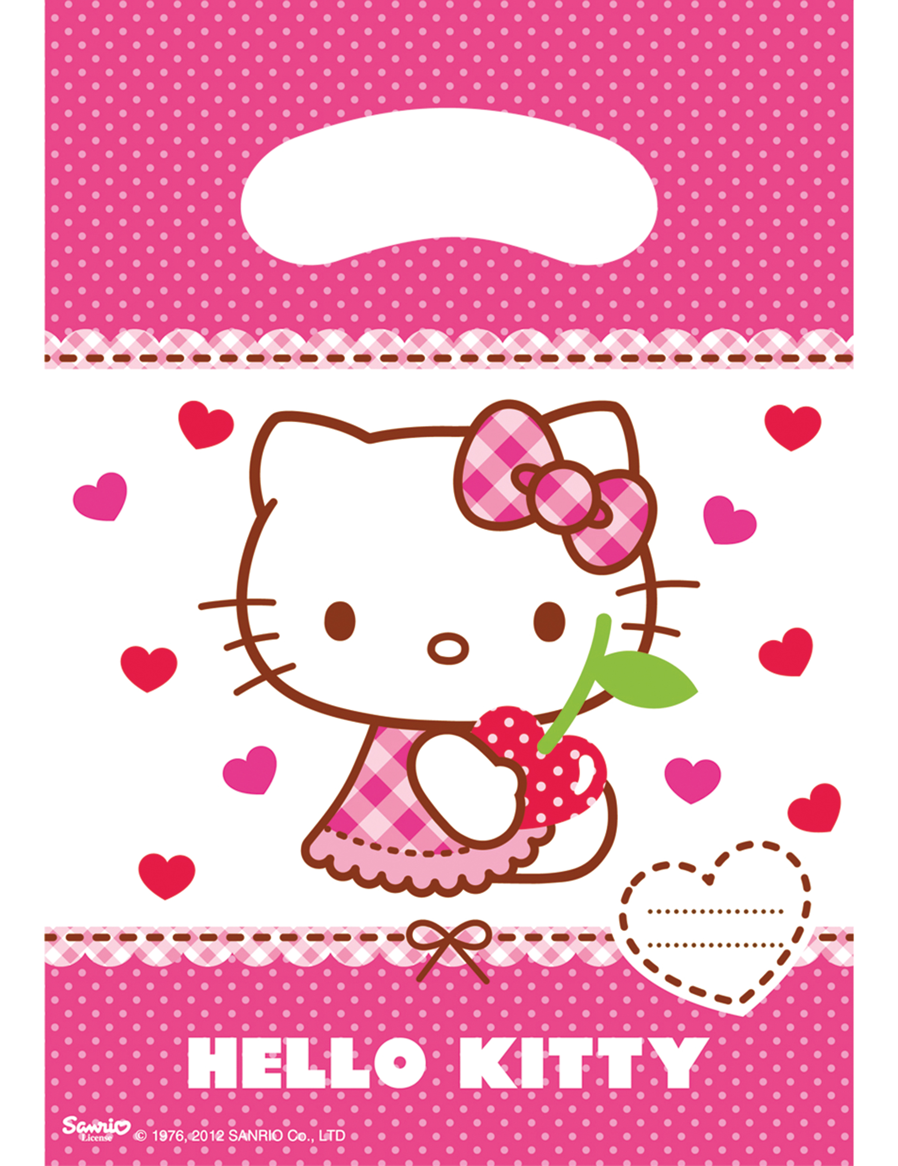 6 Sacs cadeaux Hello Kitty 16.5 x 23 cm