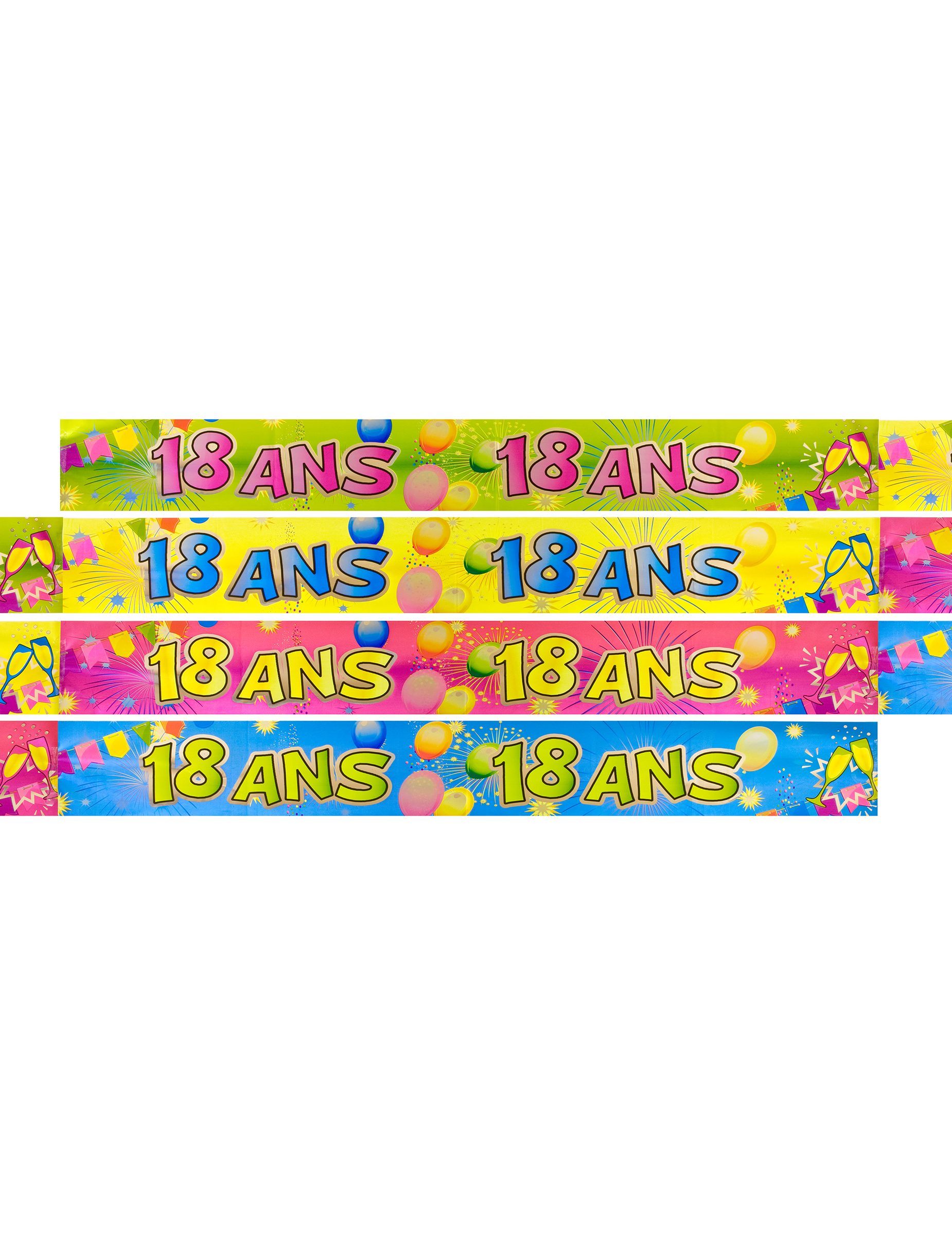 Bannière métallisée 18 ans Fiesta 3,6 m
