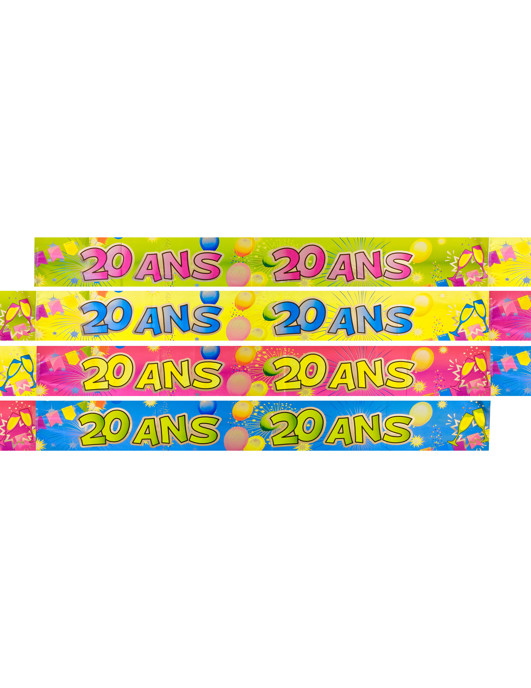 Bannière métallisée 20 ans Fiesta 3,60 m