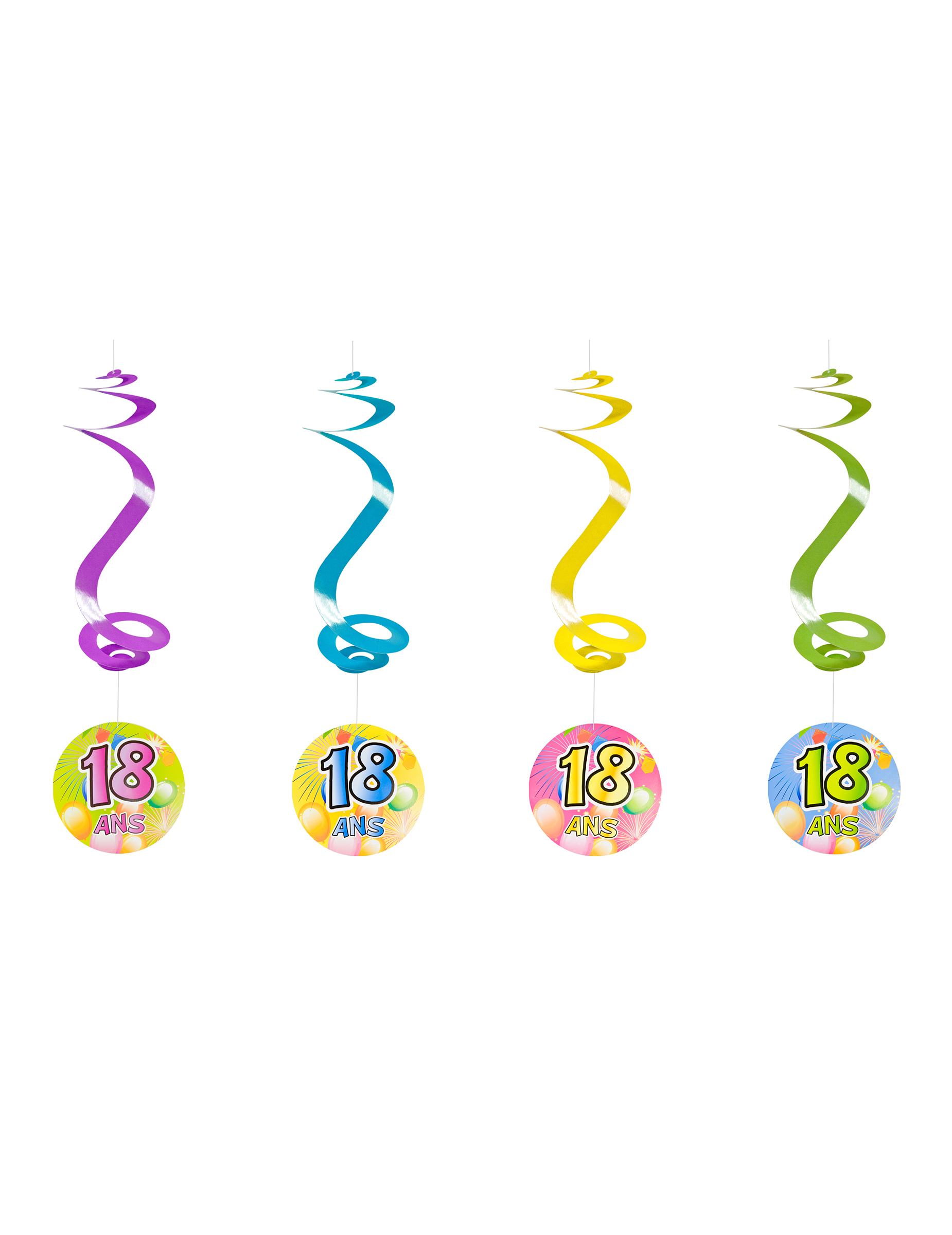 4 Suspensions spirales 18 ans Fiesta 60 cm