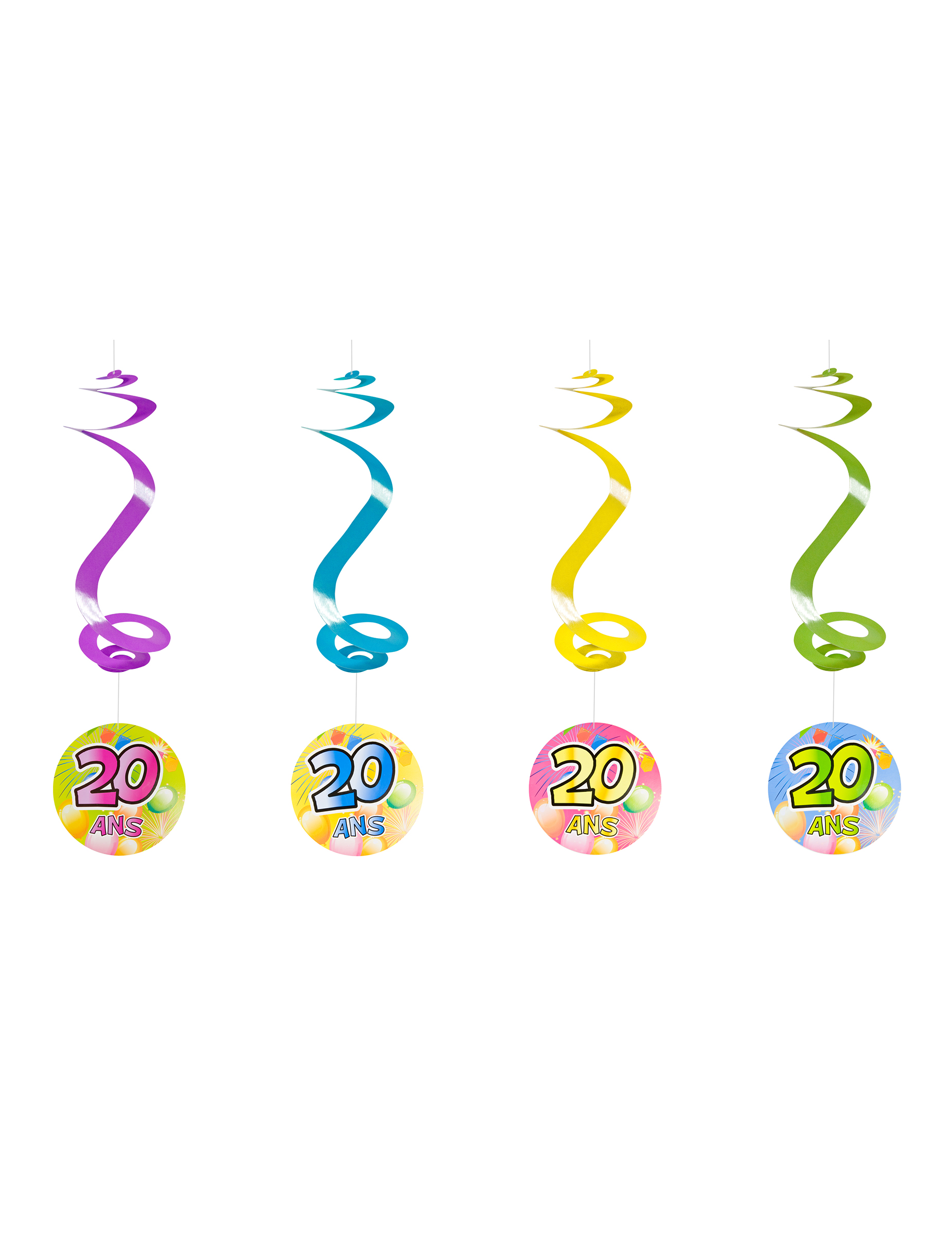 4 suspensions spirale 20 ans Fiesta 60 cm