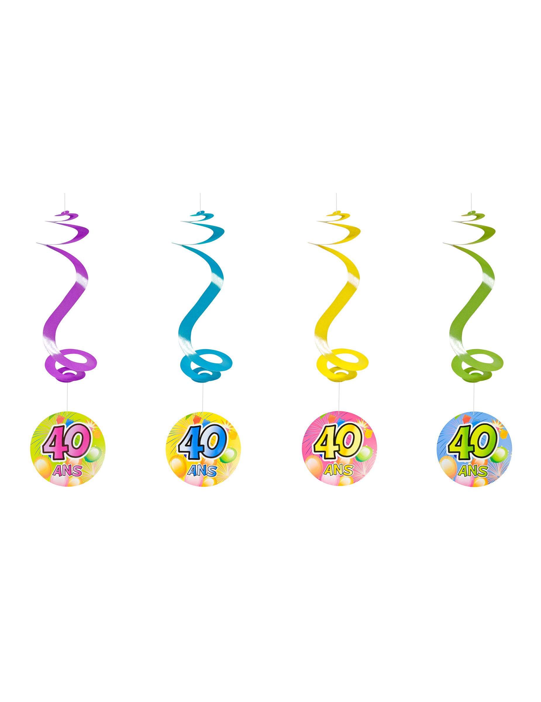 4 suspensions spirale 40 ans Fiesta 60 cm