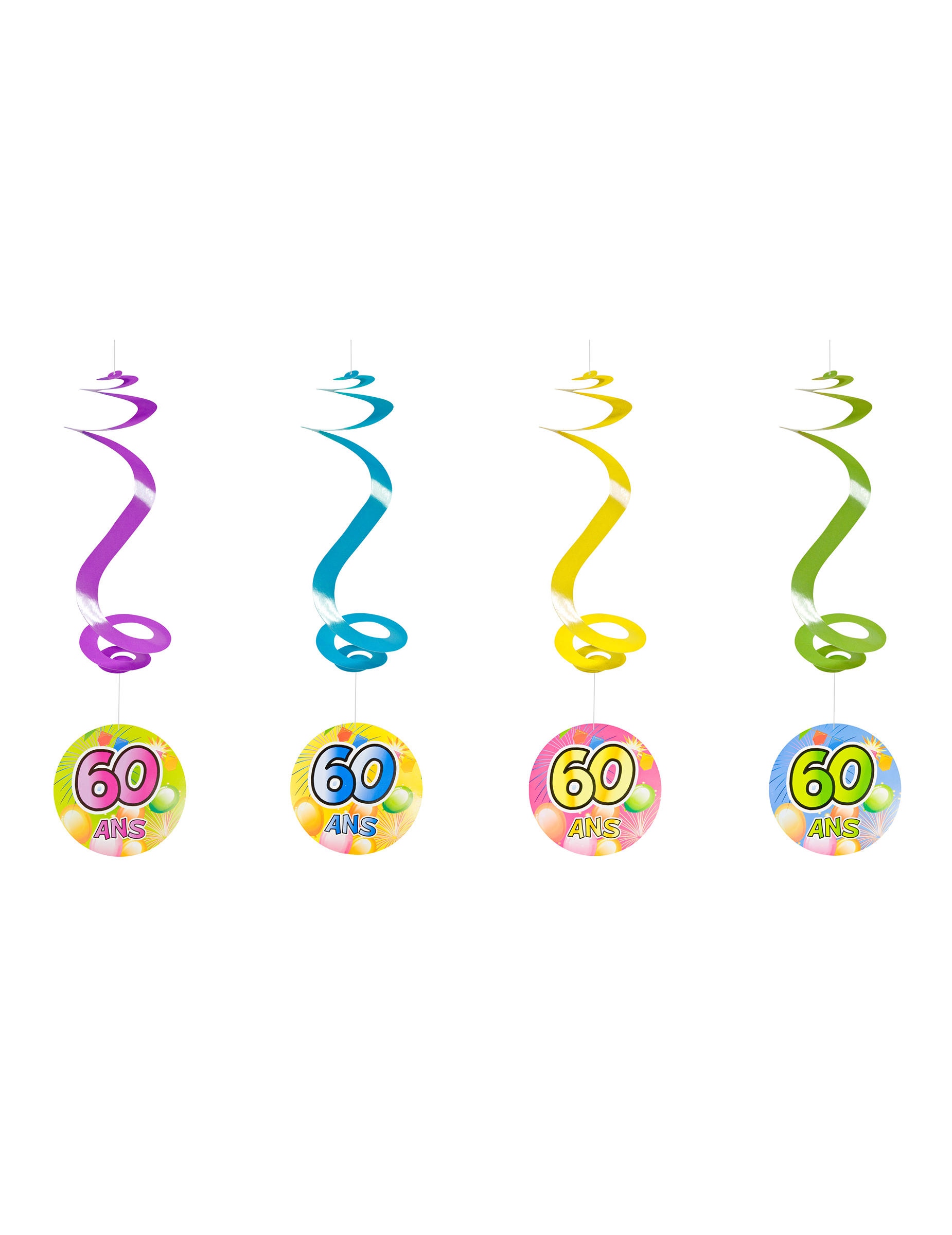 4 Suspensions spirale 60 ans Fiesta 60 cm