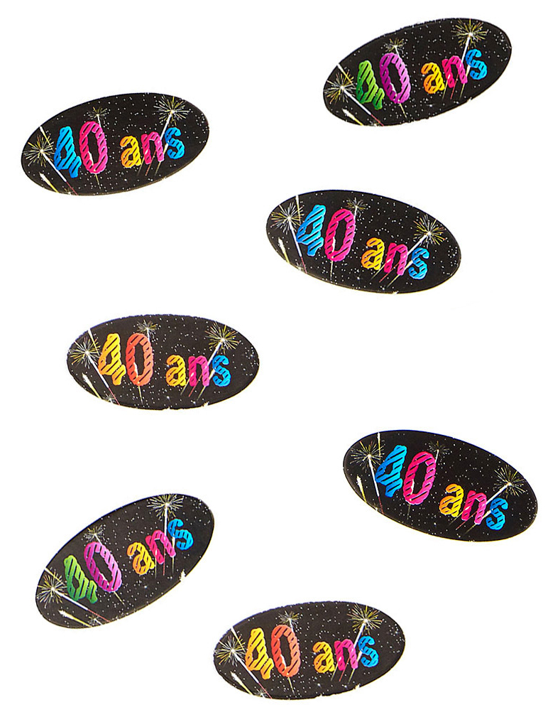 80 Confettis de table en papier 40 ans feux d'artifice 4 x 2 cm