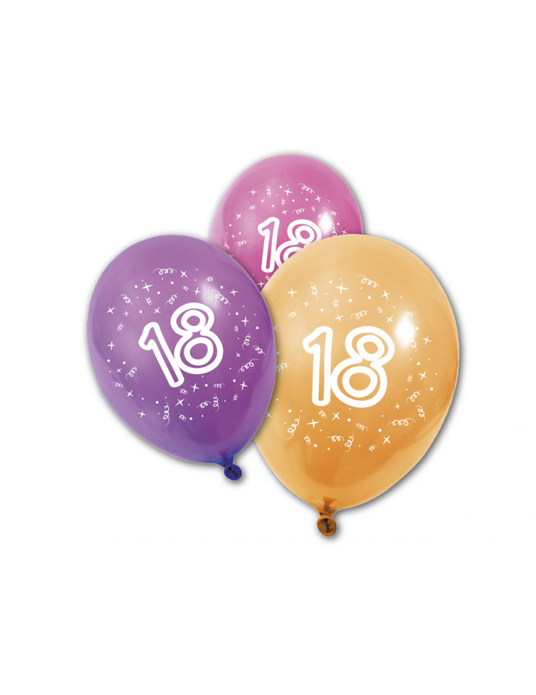 8 Ballons en latex anniversaire 18 ans 30 cm