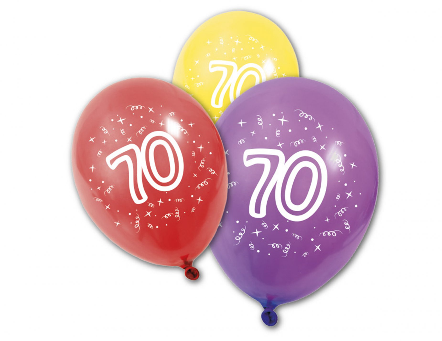 8 Ballons en latex anniversaire 70 ans 30 cm