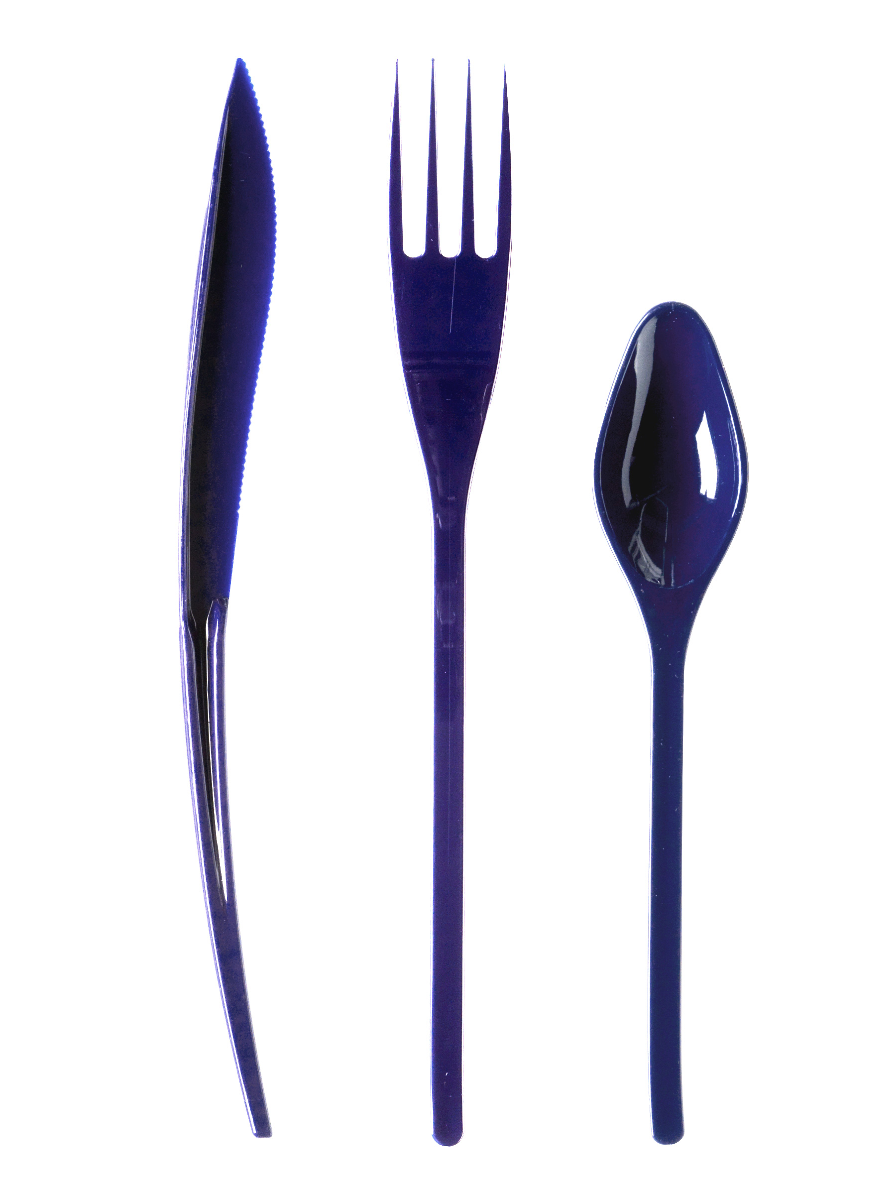 30 Couverts en plastique bleu marine - Premium