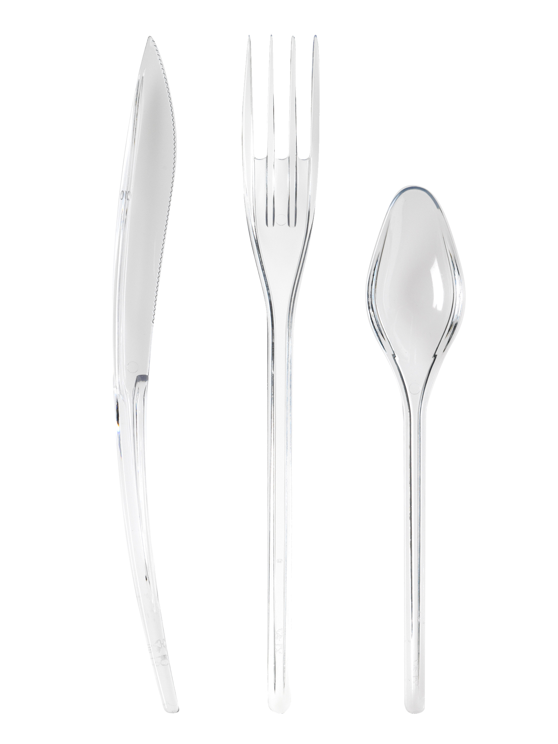30 Couverts en plastique cristal - Premium