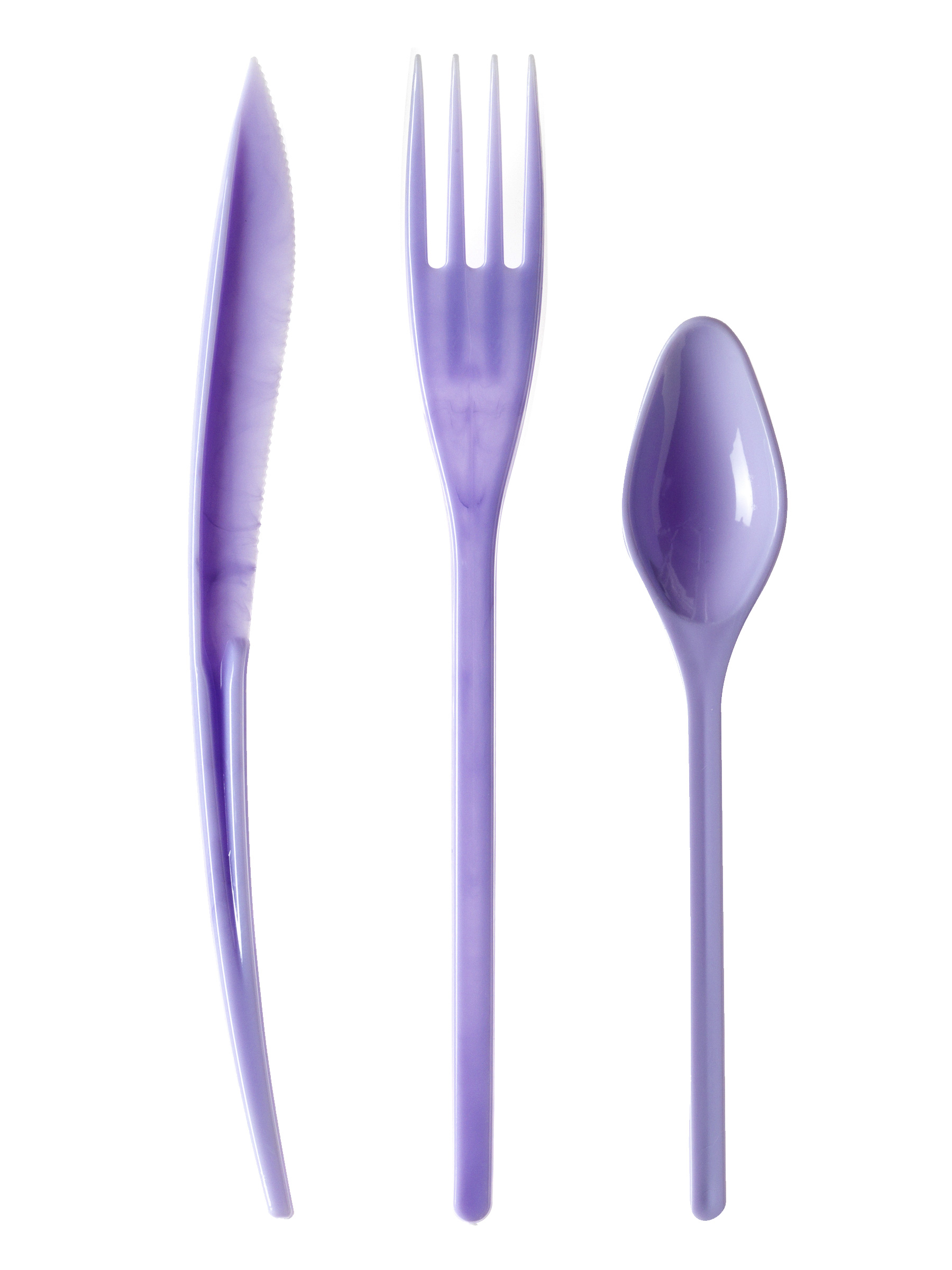 30 Couverts en plastique lilas - Premium