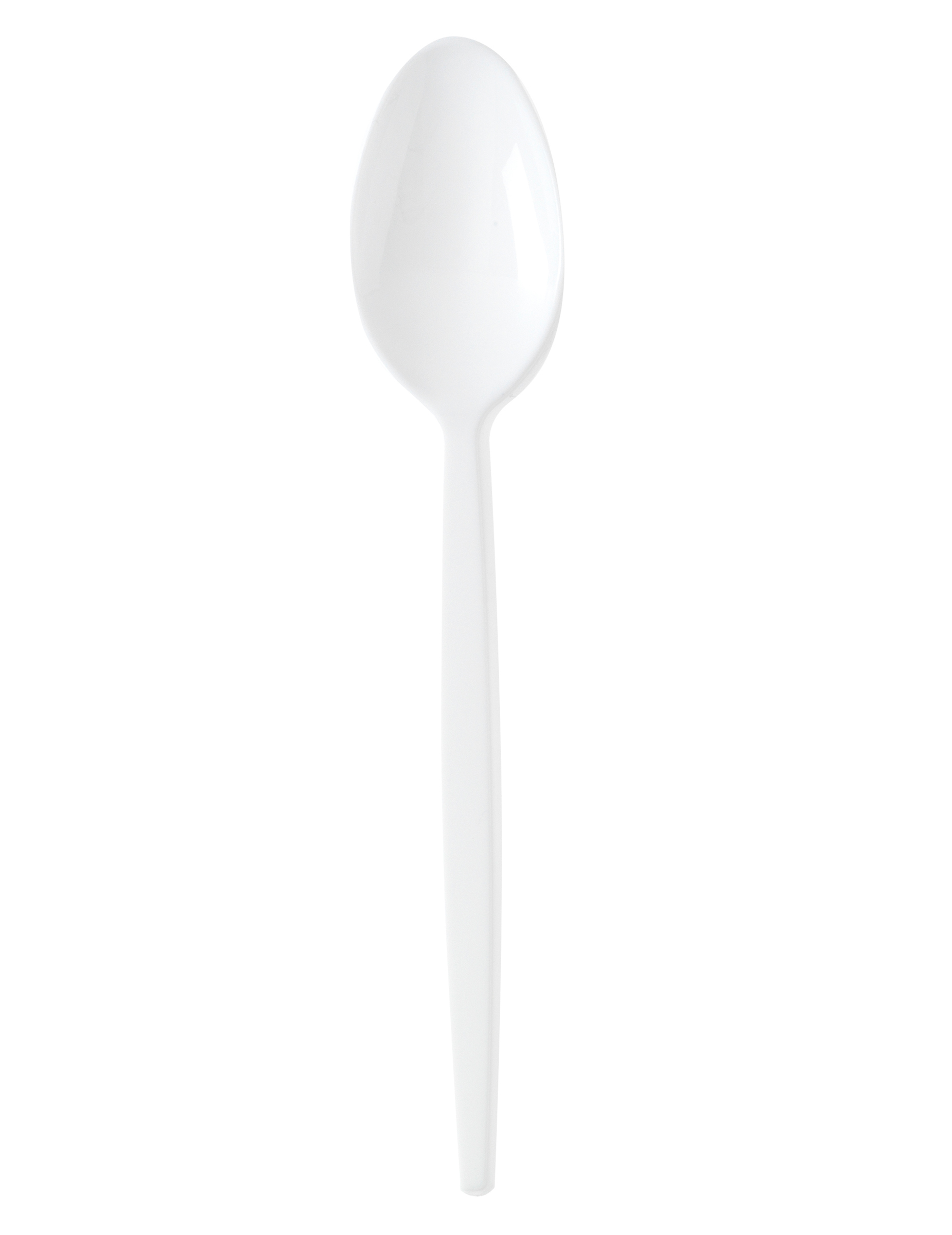 100 Cuillères à dessert en plastique blanc 12,5 cm