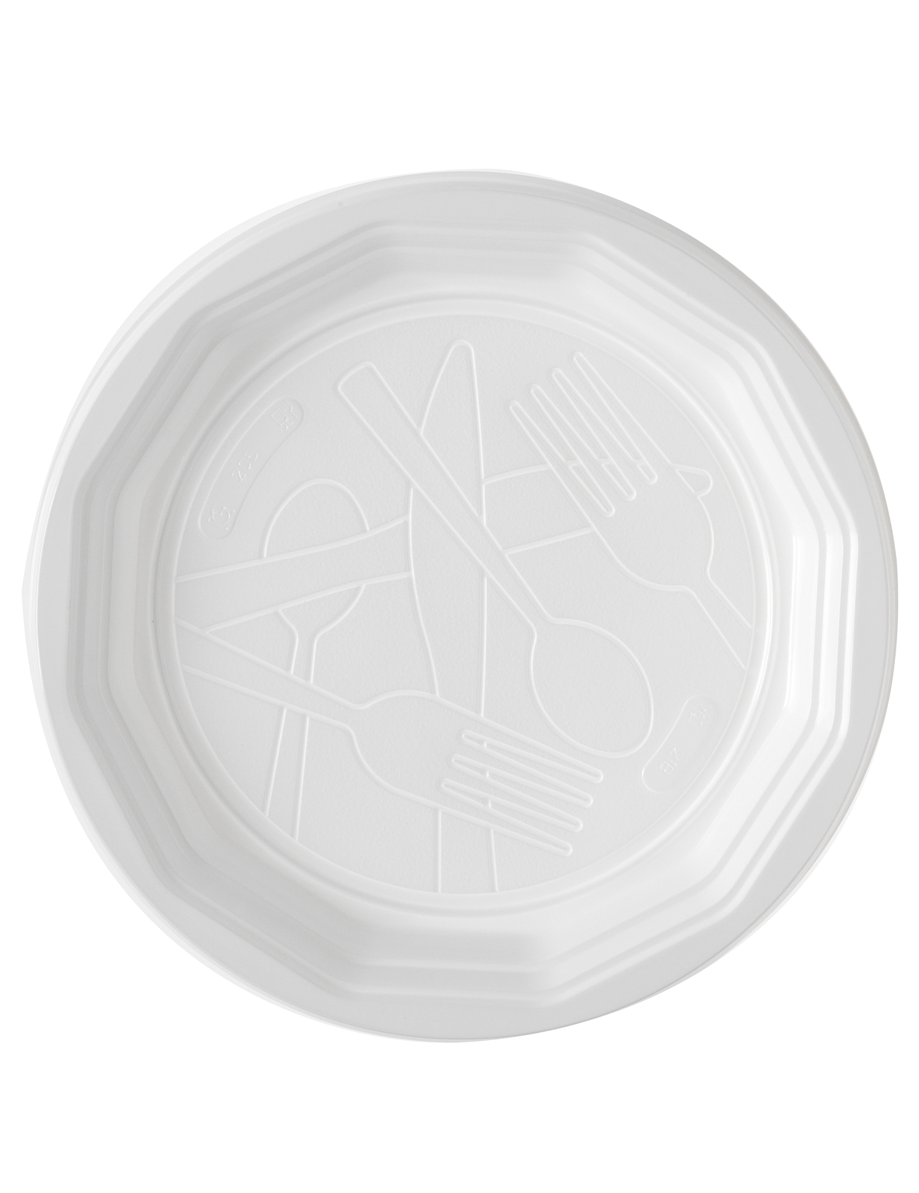 100 Assiettes plates en plastique blanc 20 cm