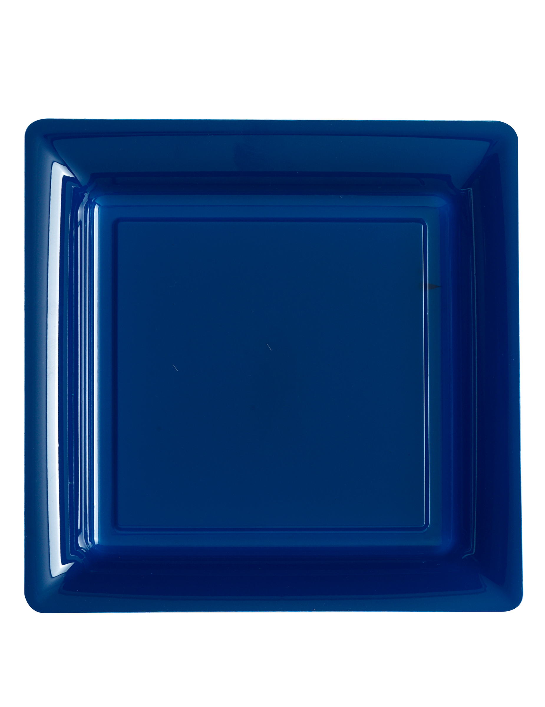12 Assiettes carrées bleu marine 23.5 cm