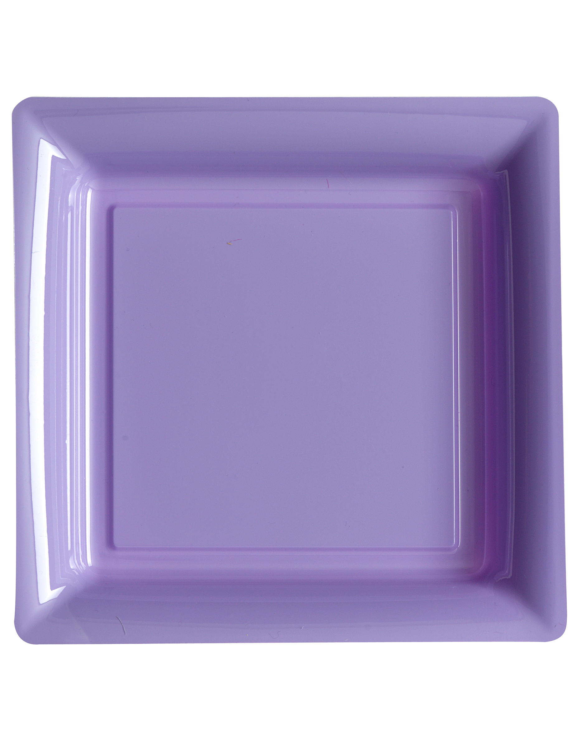 12 Assiettes carrées en plastique lilas 23,5 cm