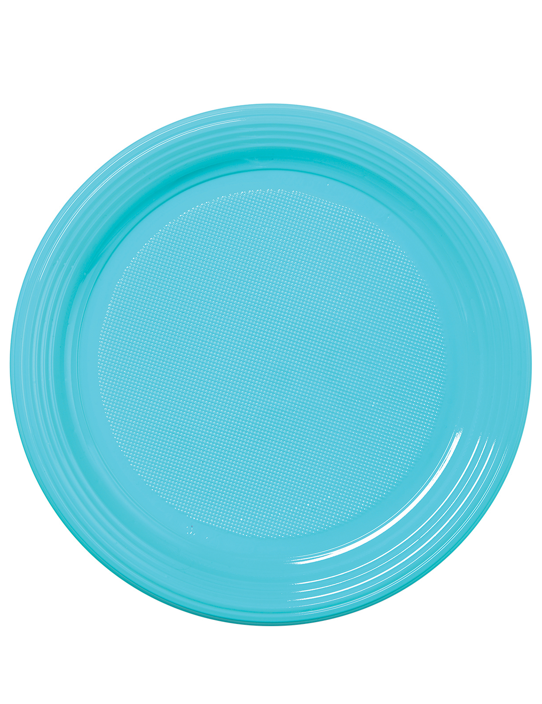 50 assiettes à dessert en plastique bleu ciel 17 cm