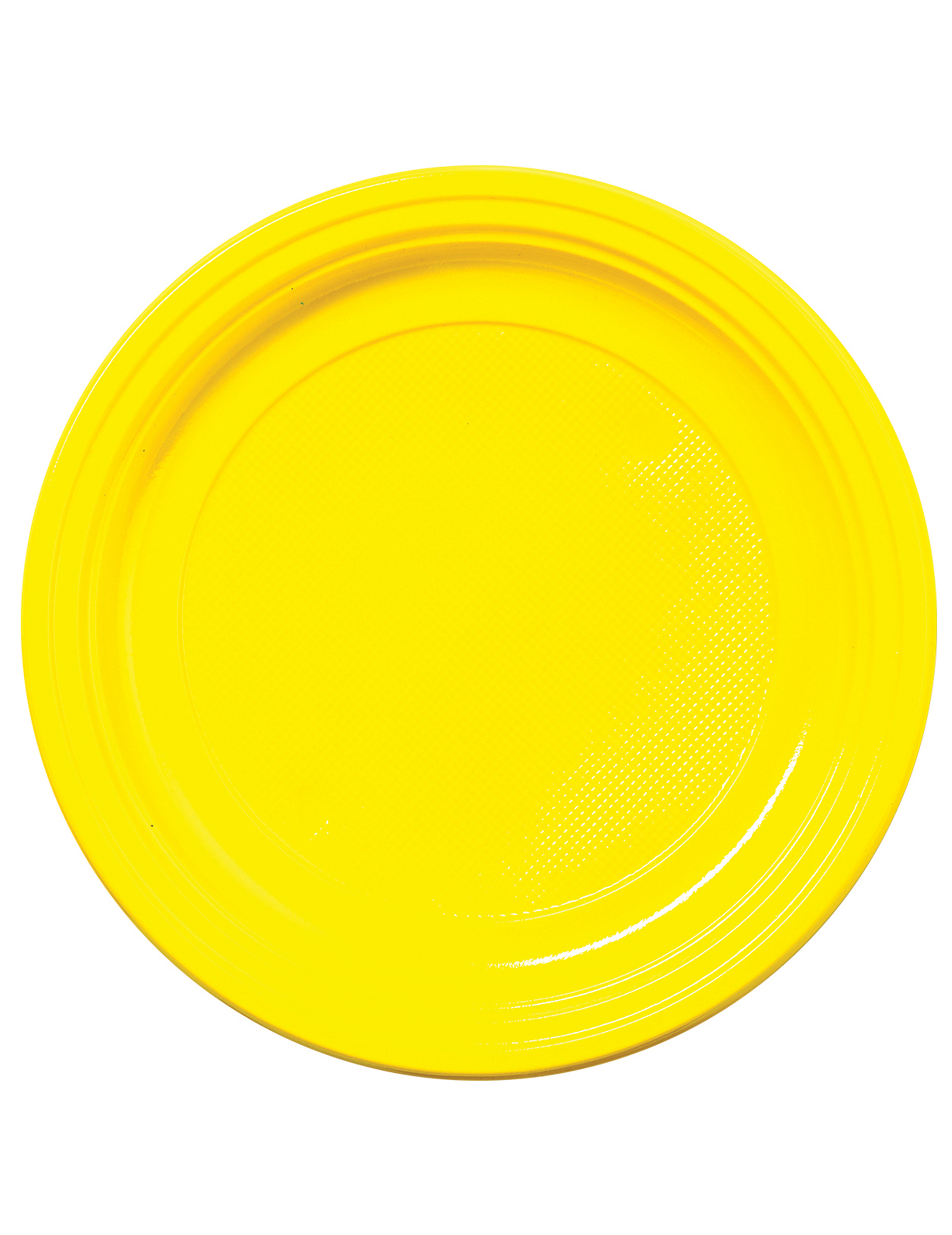50 Assiettes à dessert en plastique jaune 17 cm