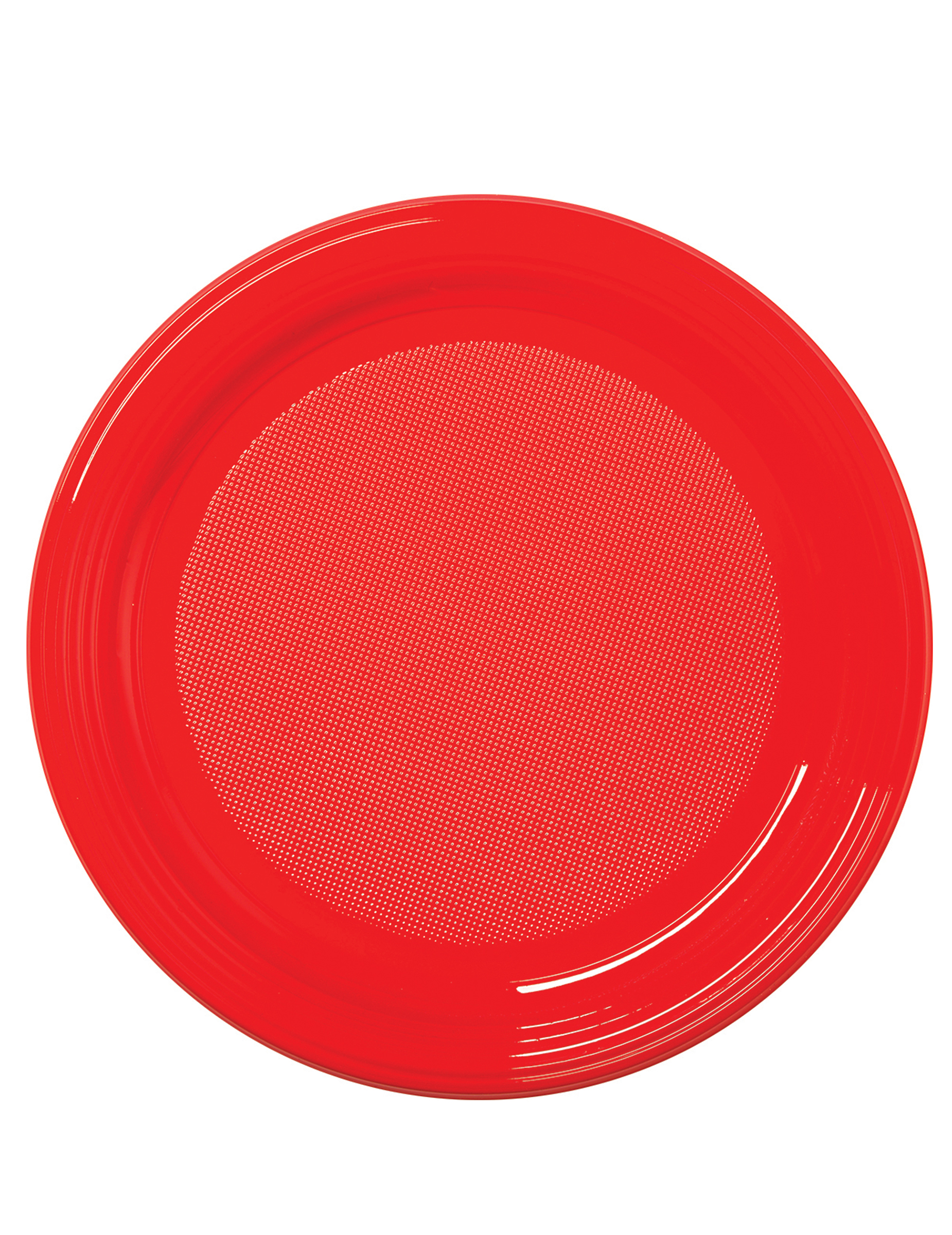 50 Petites assiettes en plastique rouge 17 cm