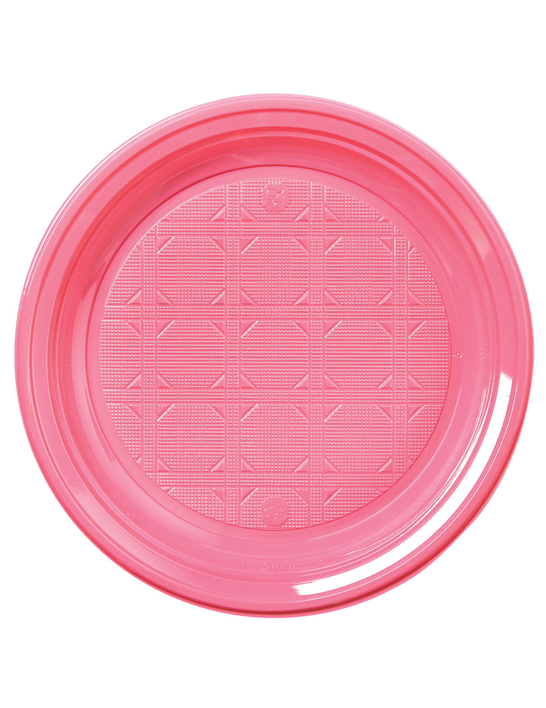 50 Petites assiettes en plastique rose 17 cm