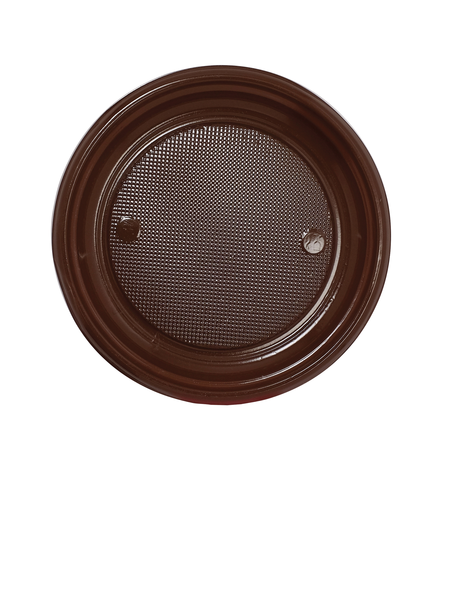 30 assiettes en plastique chocolat 22 cm