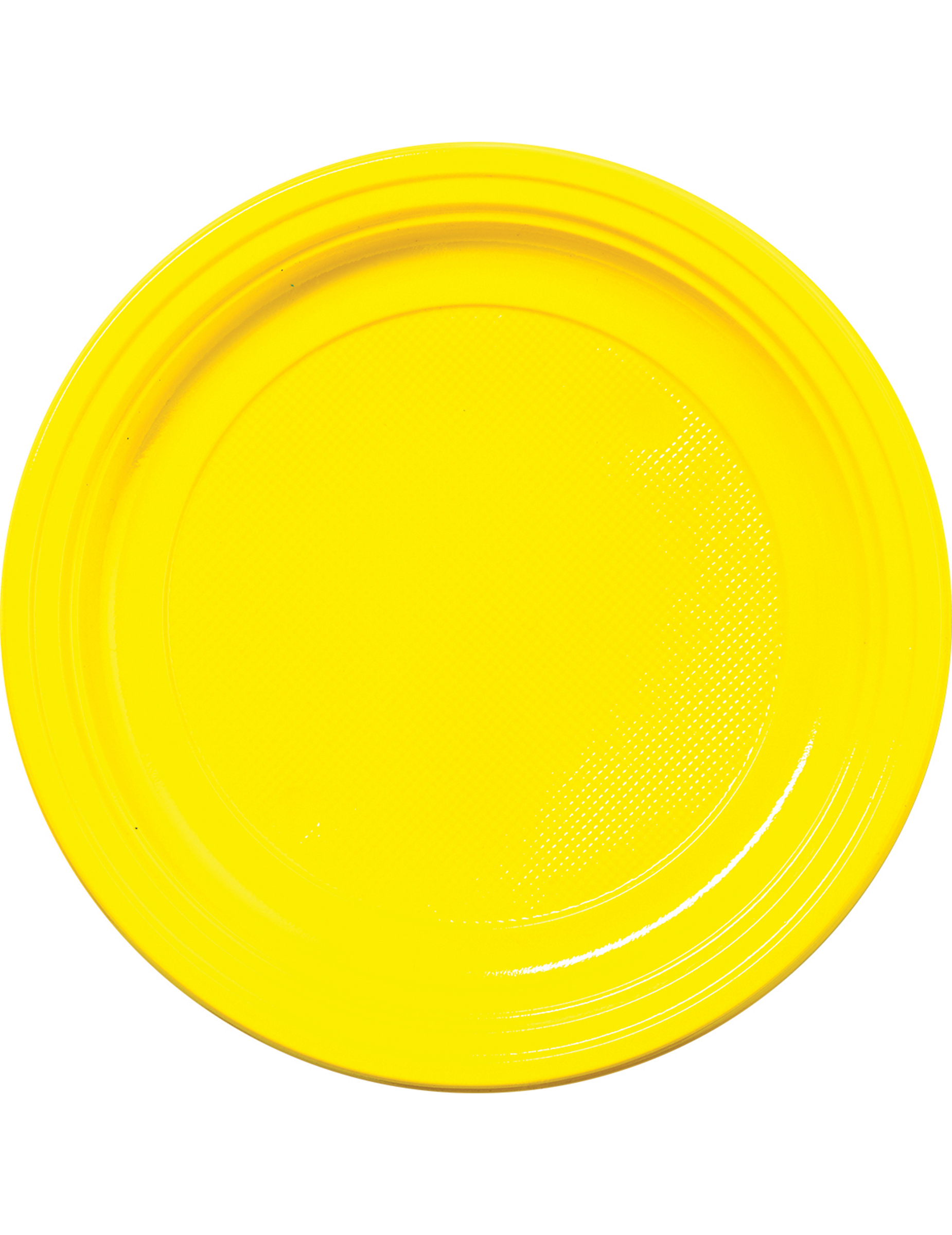 30 Assiettes en plastique jaune 22 cm