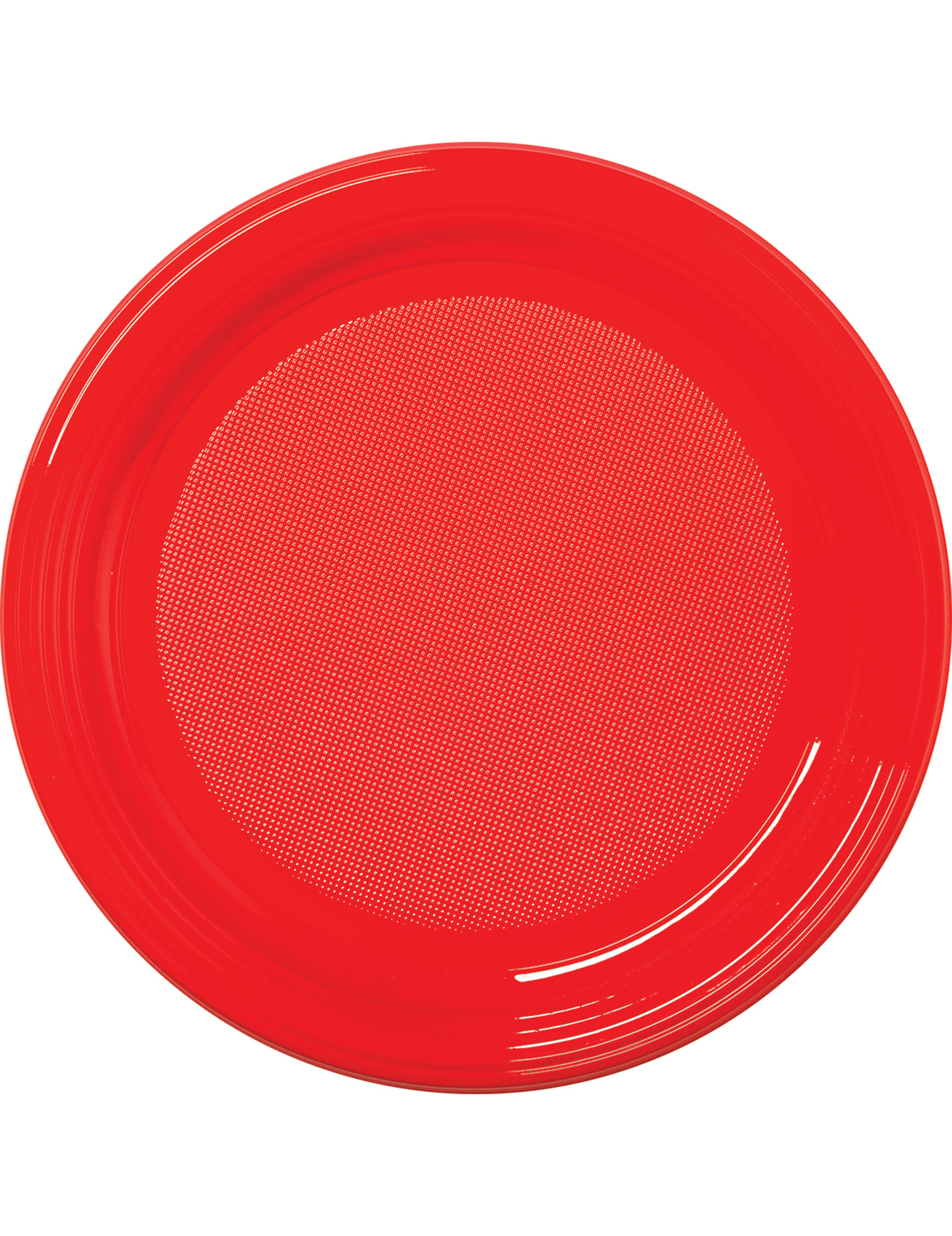 30 assiettes en plastique rouge 22 cm