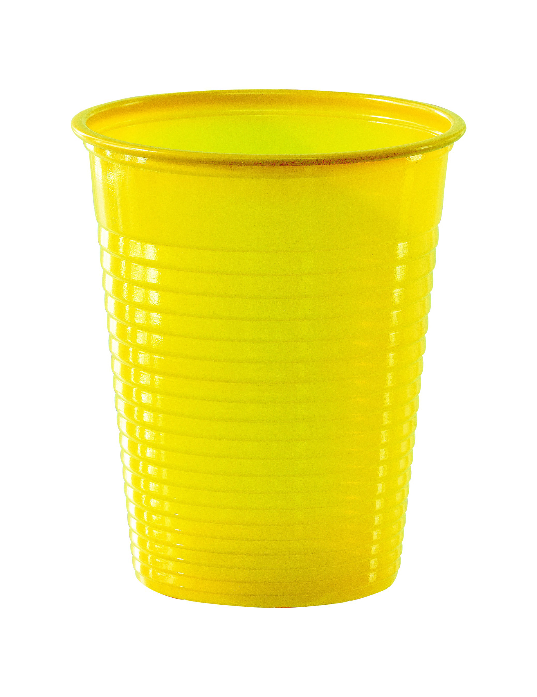 50 gobelets en plastique jaune 20 cl