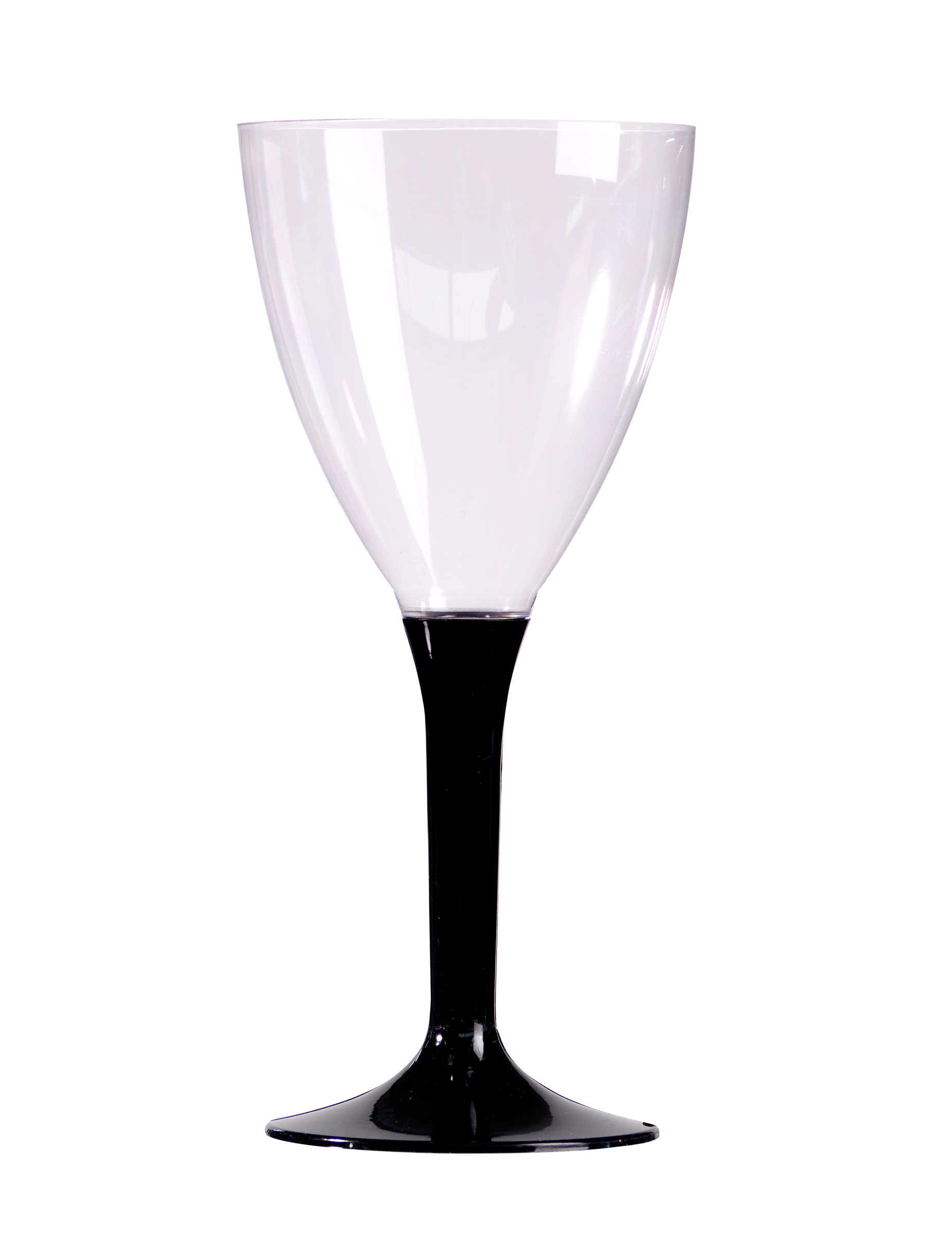 10 Verres a vin pied noir en plastique