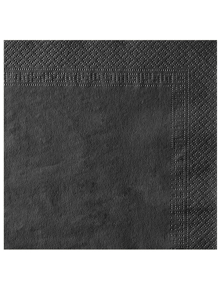 50 Serviettes noires 38 x 38 cm